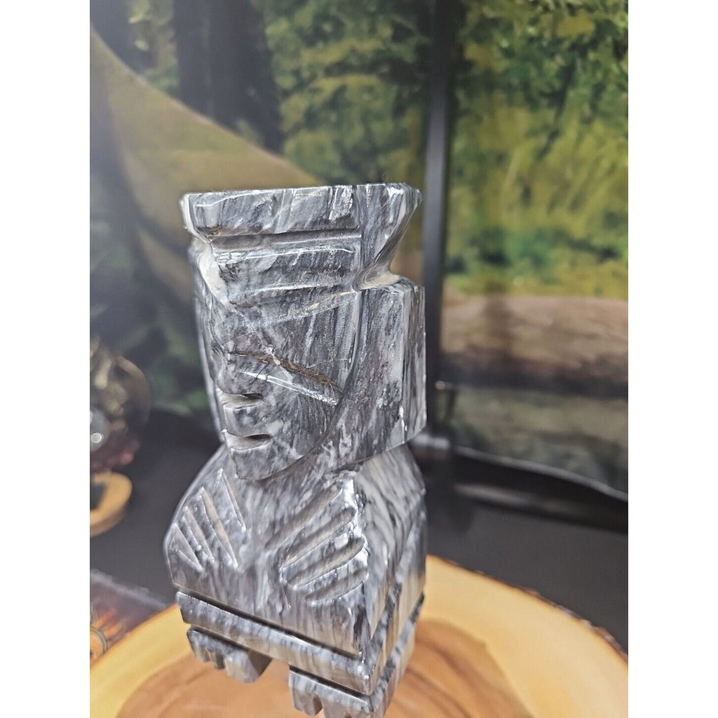 Carved Onyx Aztec Mayan Tiki Sculpture — 4 lbs, 7 inches, Mexican Onyx | CrystalCloud Company by CrystalCloud Company