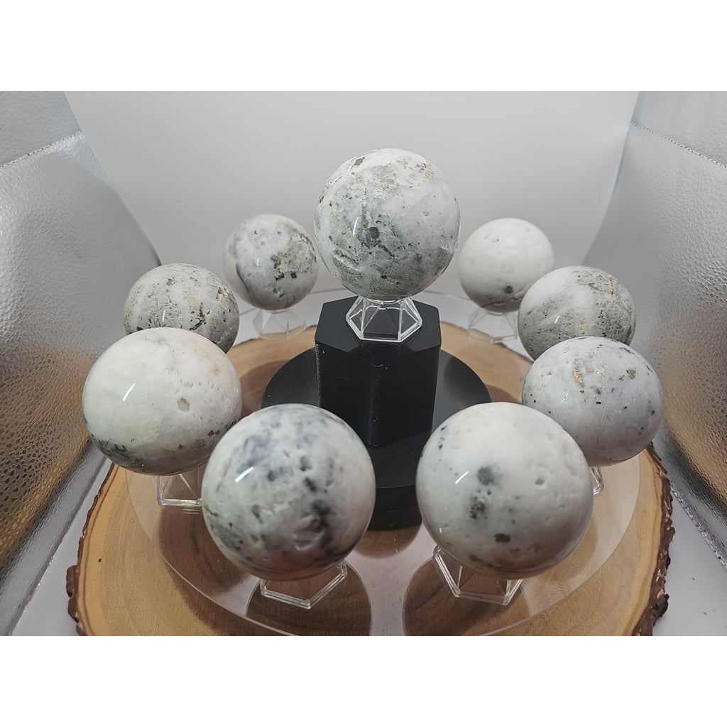 1 Each Natural Golden Pyrite & Jasper Crystal Sphere Ball Polished 55mm + by CrystalCloud Company