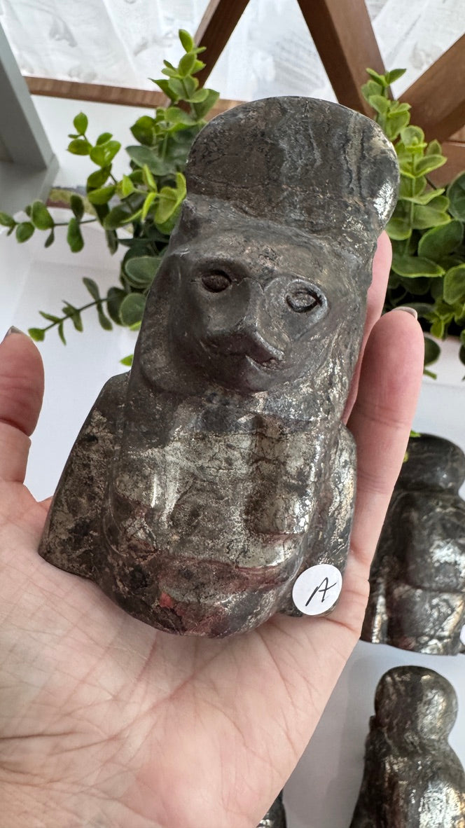 Egyptian Sekhmet Goddess Bust in Pyrite, 2 Sizes Available, Choose Your Favorite