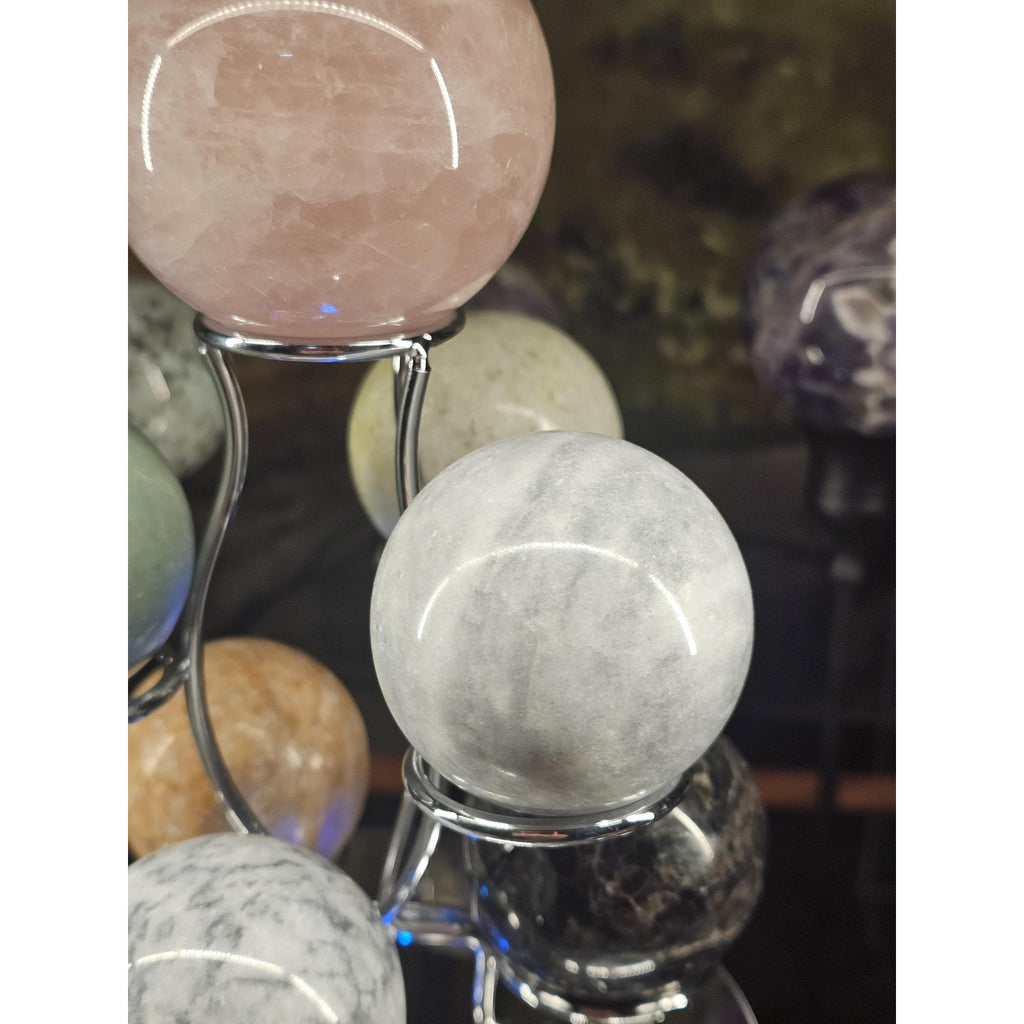 Rose Quartz & Jasper Spheres by CrystalCloud Company