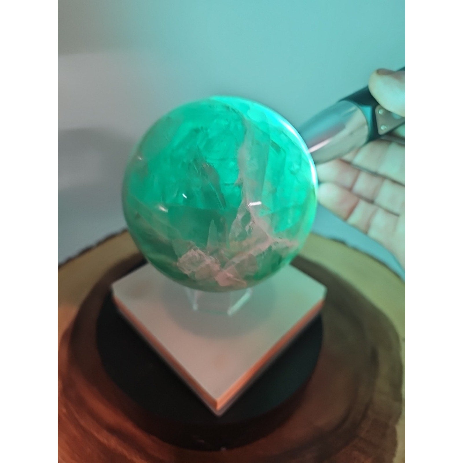 2.84Natural Rainbow Fluorite Quartz Crystal Sphere Ball Polished Healing by CrystalCloud Company