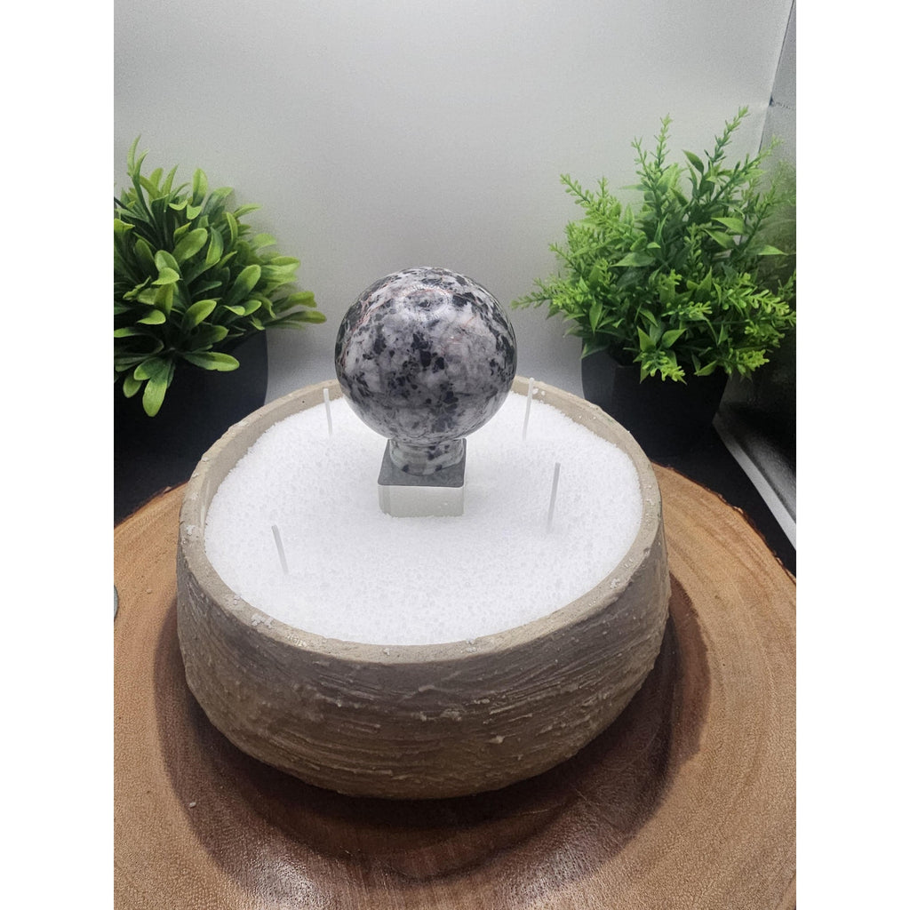 Ocean jasper concrete candle bowl by CrystalCloud Company