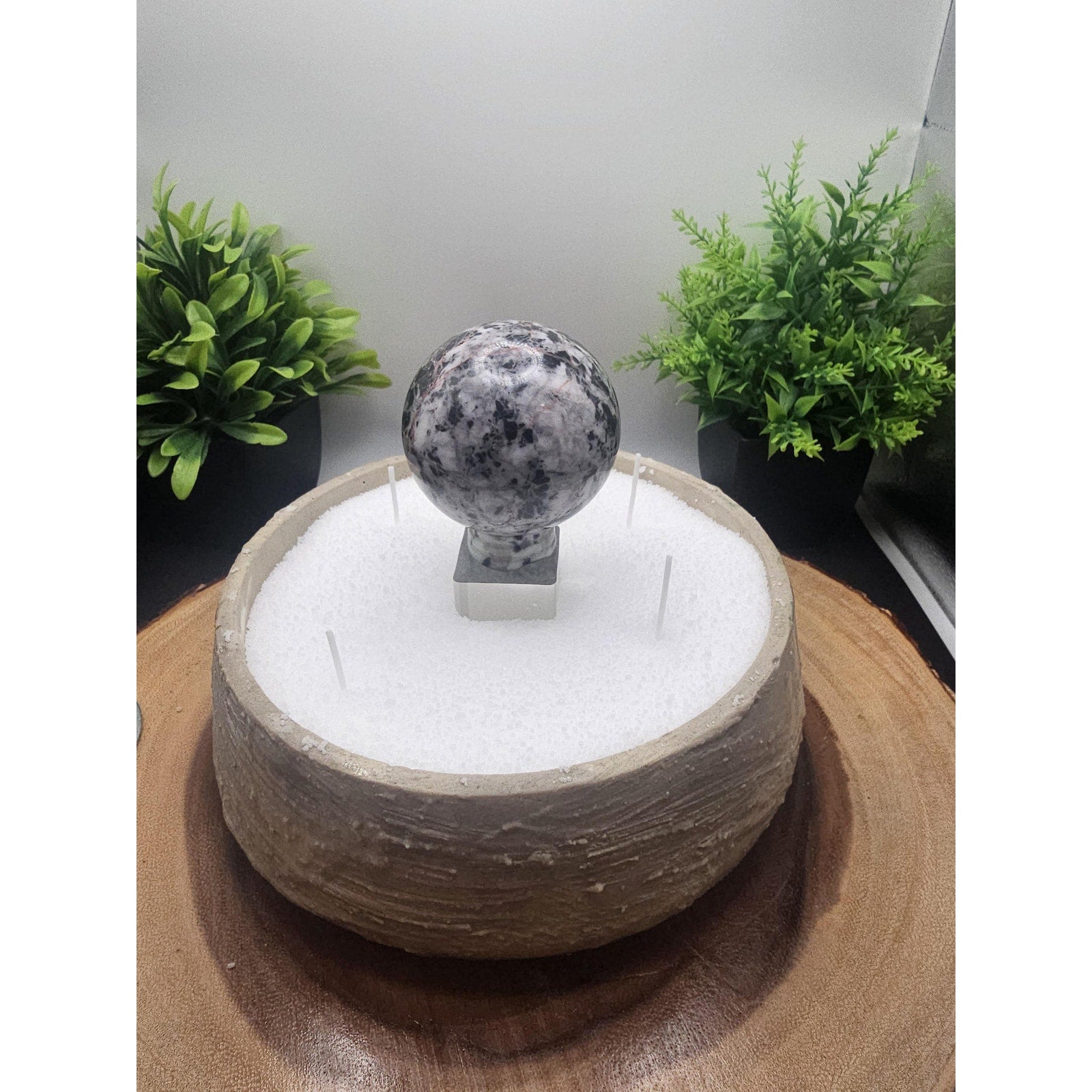 Ocean jasper concrete candle bowl by CrystalCloud Company