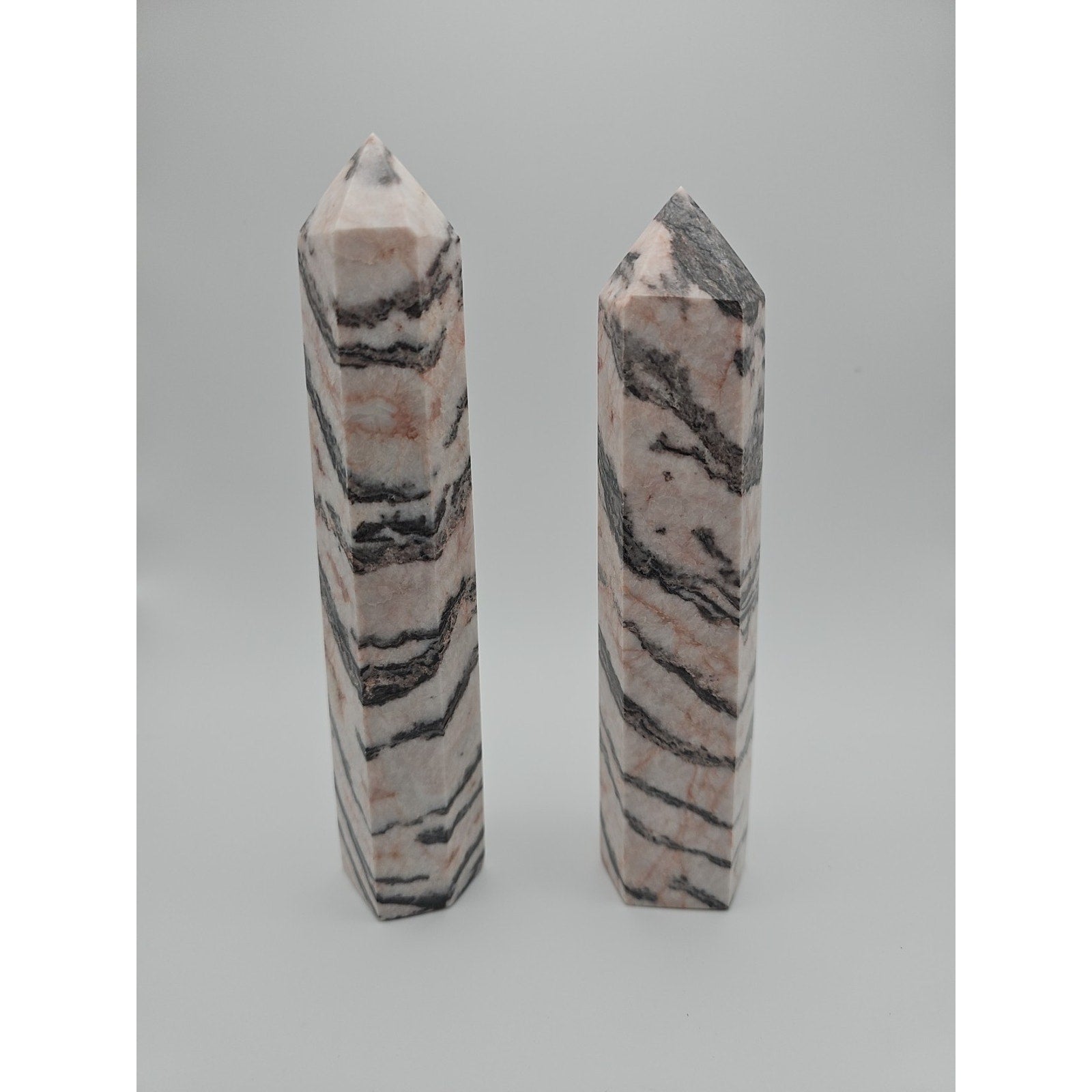 Pink Zebra Jasper 2.37lbs 1 Pair by CrystalCloud Company