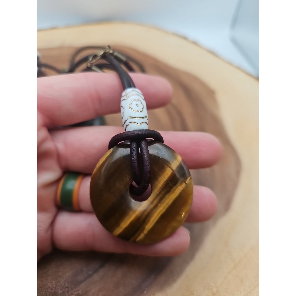 Tigers Eye Necklace 16in 1each Handmade To Order by CrystalCloud Company