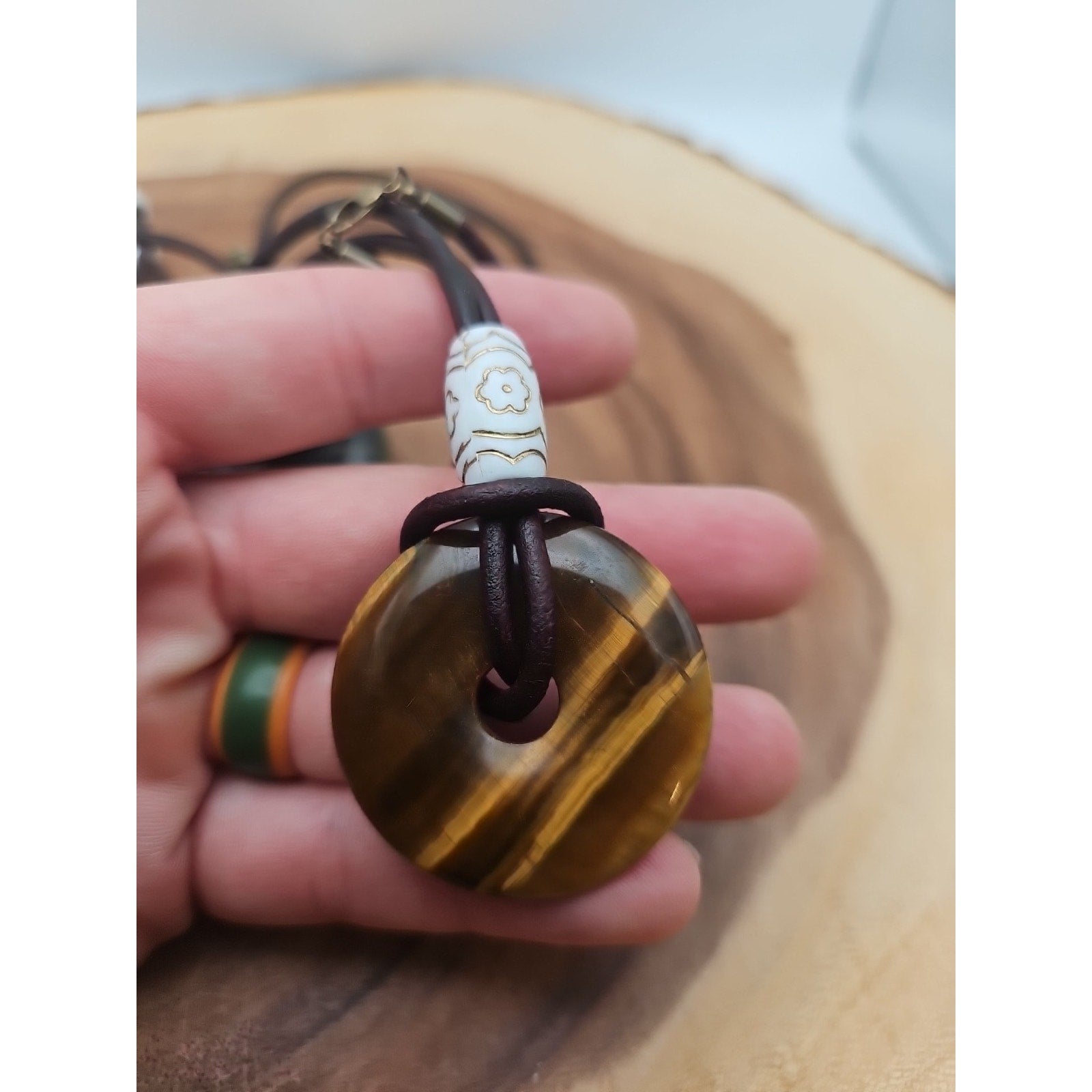 Tigers Eye Necklace 16in 1each Handmade To Order by CrystalCloud Company