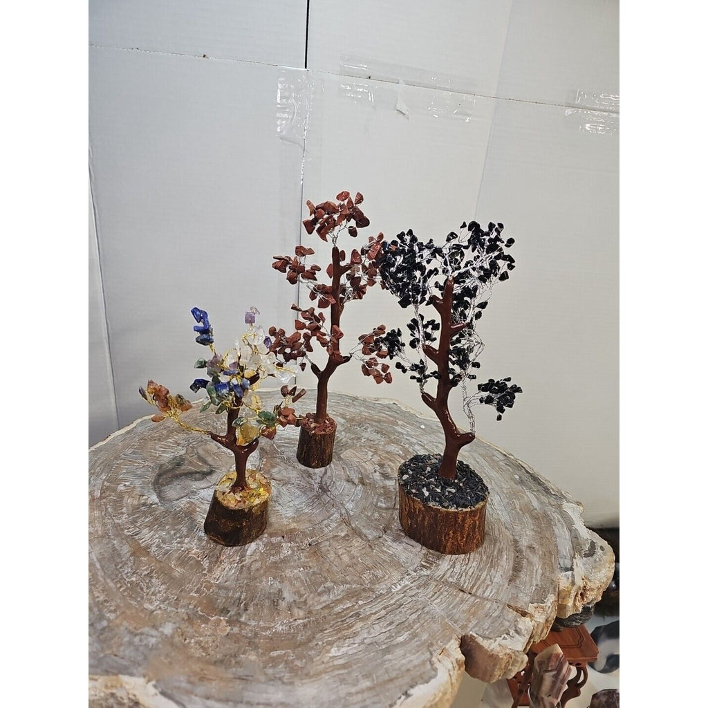Crystal Gemstone Bonsai Tree — Carnelian, Amethyst & Quartz on Gold Branches | CrystalCloud Company by CrystalCloud Company