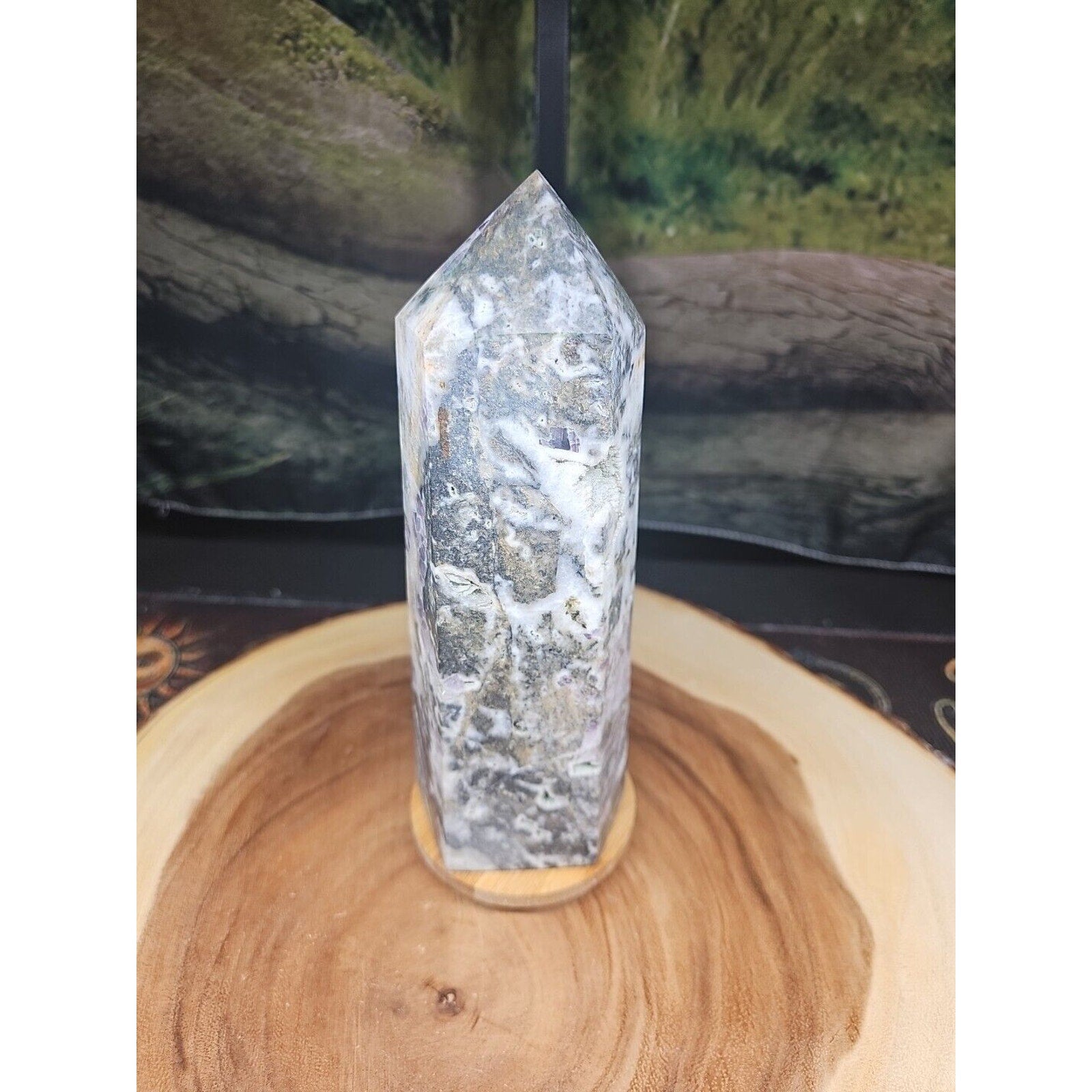 3.41LB 1Pcs Natural Rainbow Fluorite Quartz Crystal Point Tower Polished Healing by CrystalCloud Company
