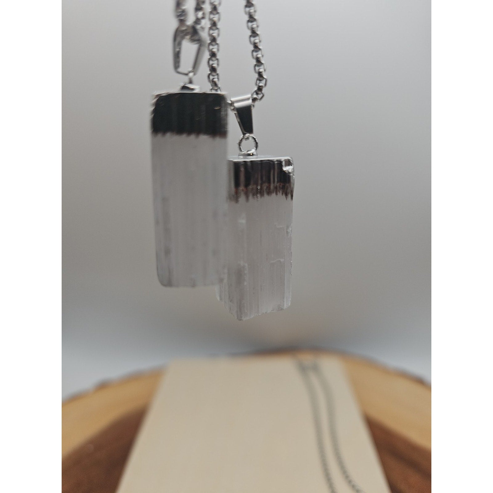 Selenite Crystal Necklace 1 Each W/Chain by CrystalCloud Company