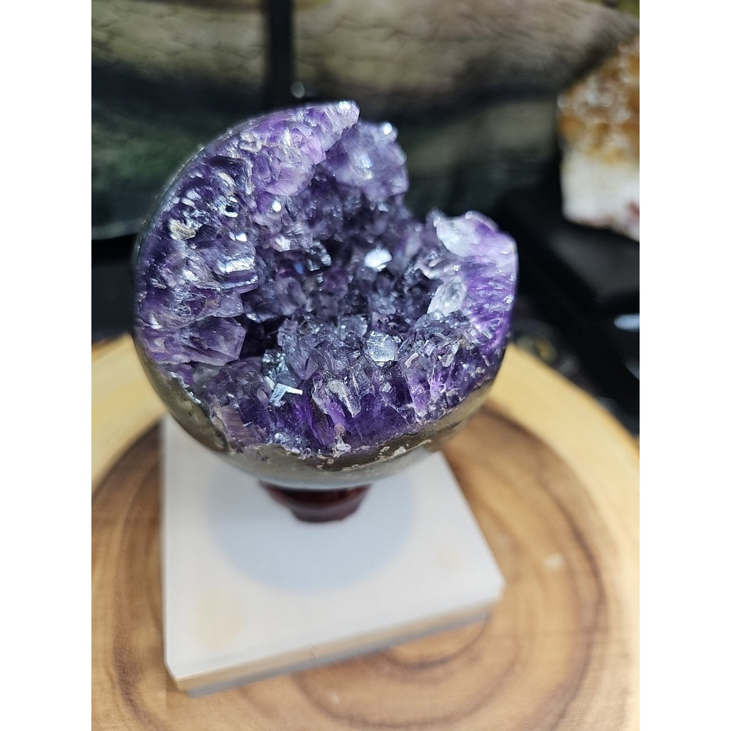 1.92LB Natural Purple Crystal Cave Quartz Open Crystal Ball Spiritual Healing by CrystalCloud Company
