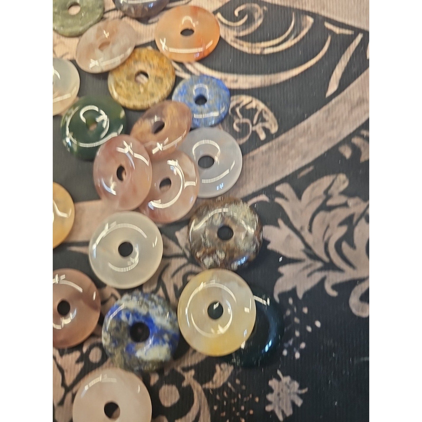 36Pcs Natural Quartz Crystal Jasper Peace Lucky Buckle Mixed Stone Healing by CrystalCloud Company