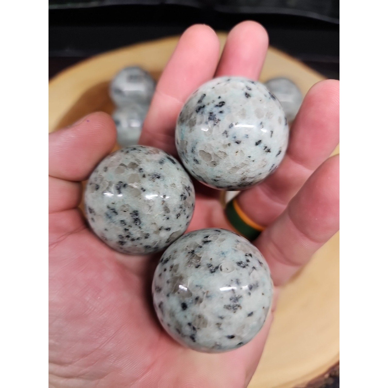 1each Natural Quartz Crystal Jasper Sphere Ball Healing 40mm W/ring Stand Random by CrystalCloud Company