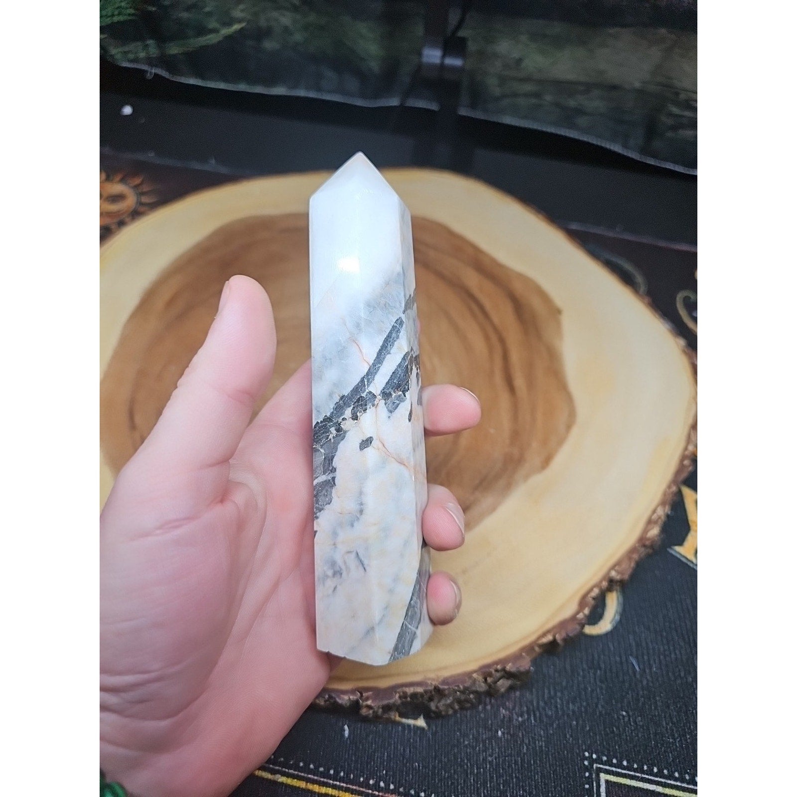 Zebra Stone Tower 347g 6.5in Tall by CrystalCloud Company