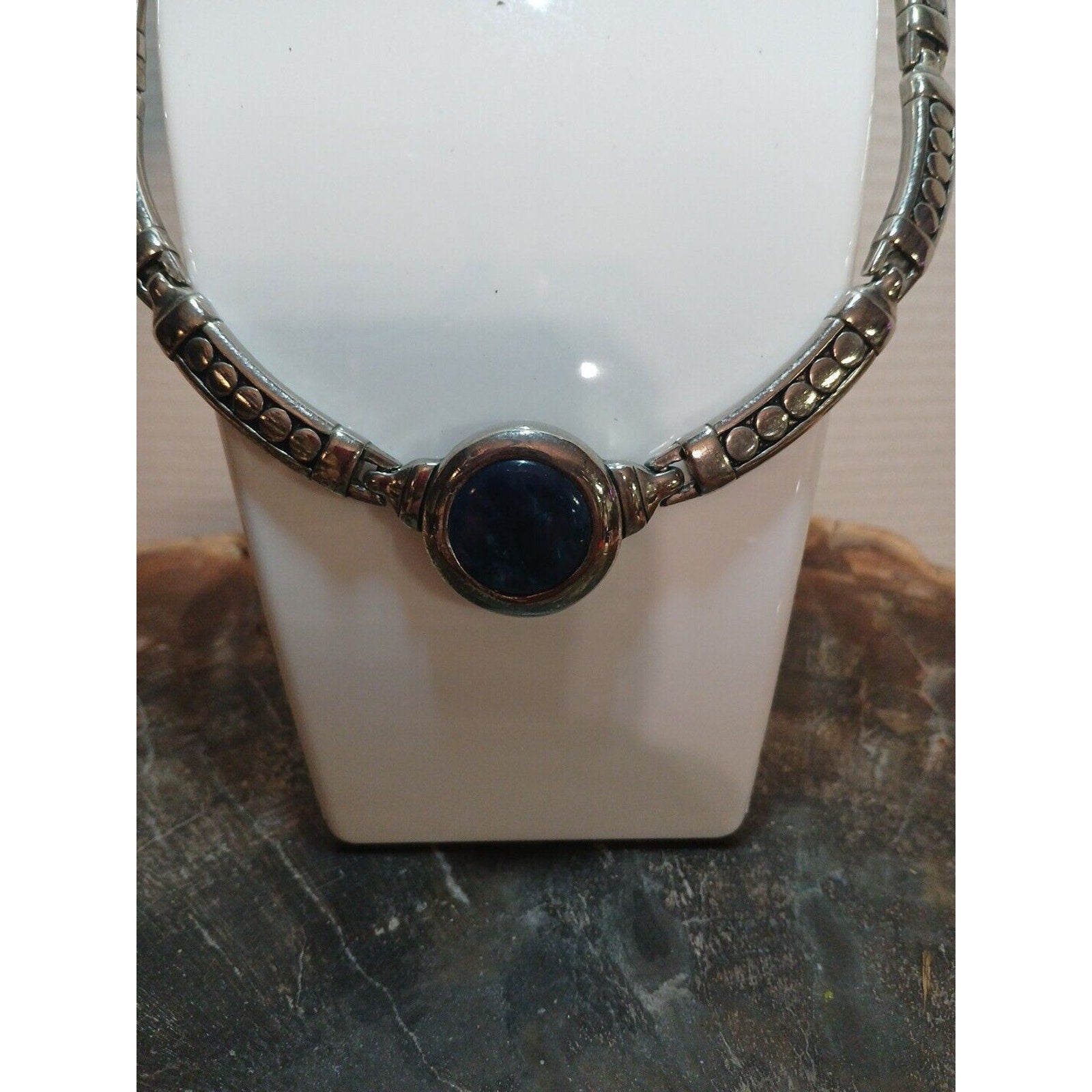 Silver Plated Necklace with Natural Stone Pendant by CrystalCloud Company