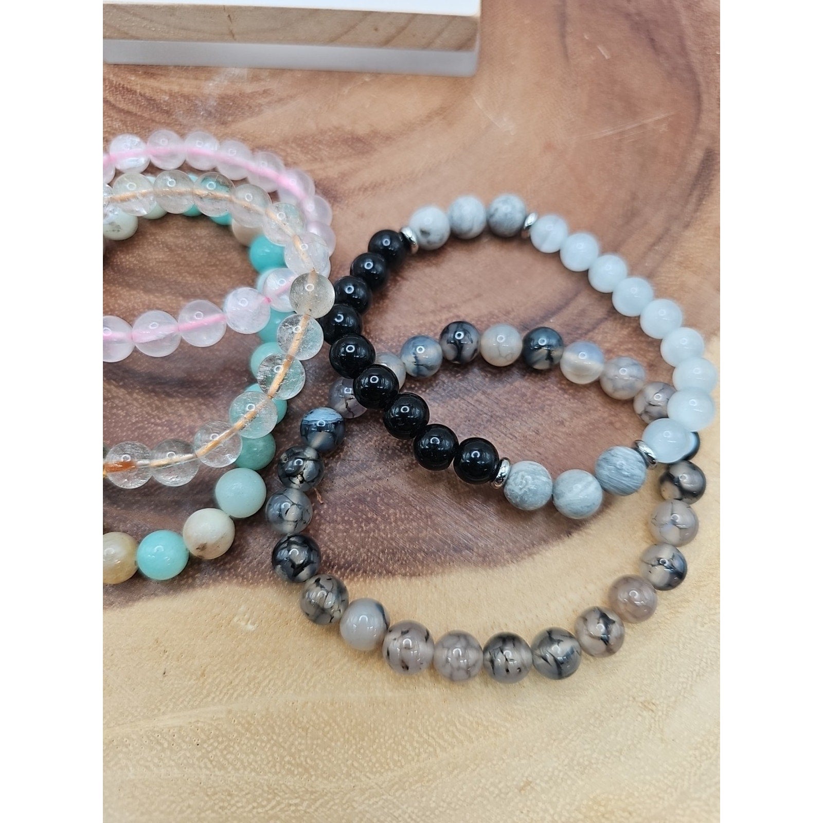 Natural Quartz Crystal Bracelets Lot 7pcs by CrystalCloud Company