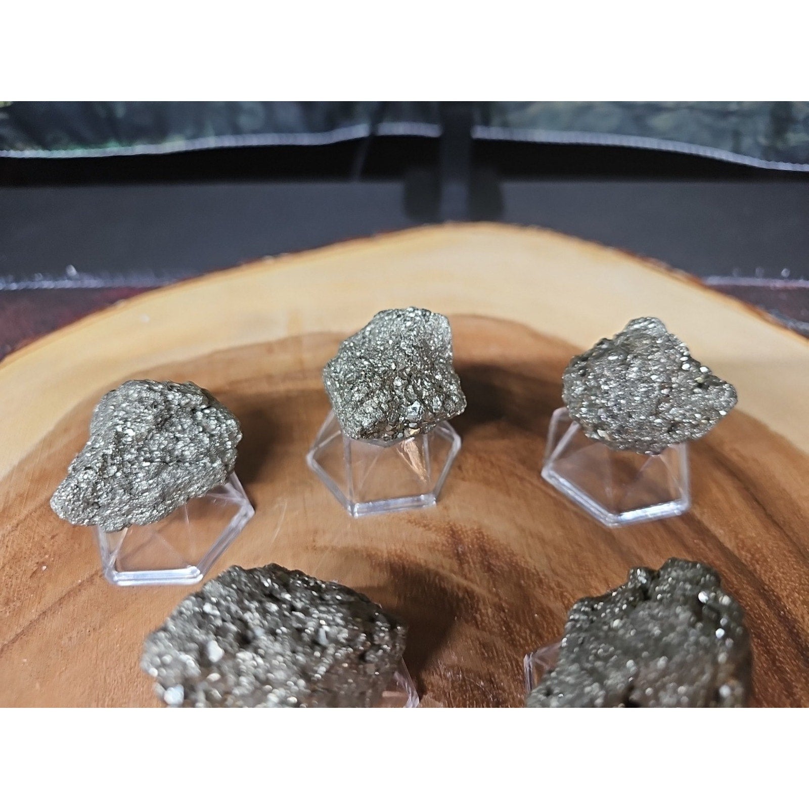 Quartz Pyrite Clusters Mineral 60-65 gr Each W/stand by CrystalCloud Company