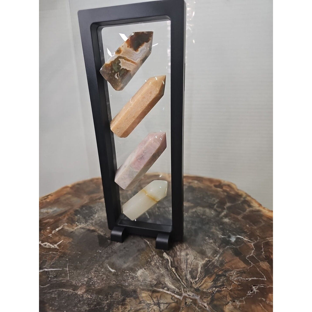 Agate Towers 245g 4 Pcs W/Stand by CrystalCloud Company