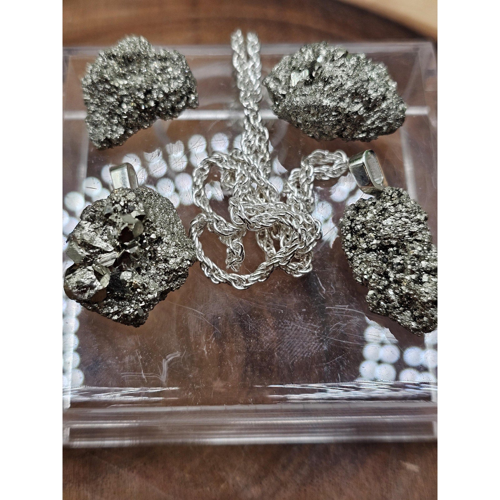 Golden Pyrite Pendant w/silver Chain by CrystalCloud Company