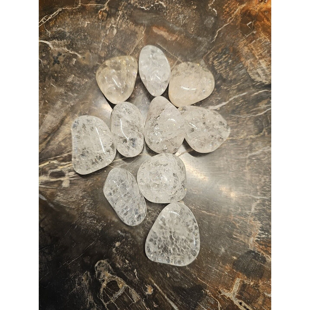 5 Pack Crackel Quartz Tumbled Stones: by CrystalCloud Company