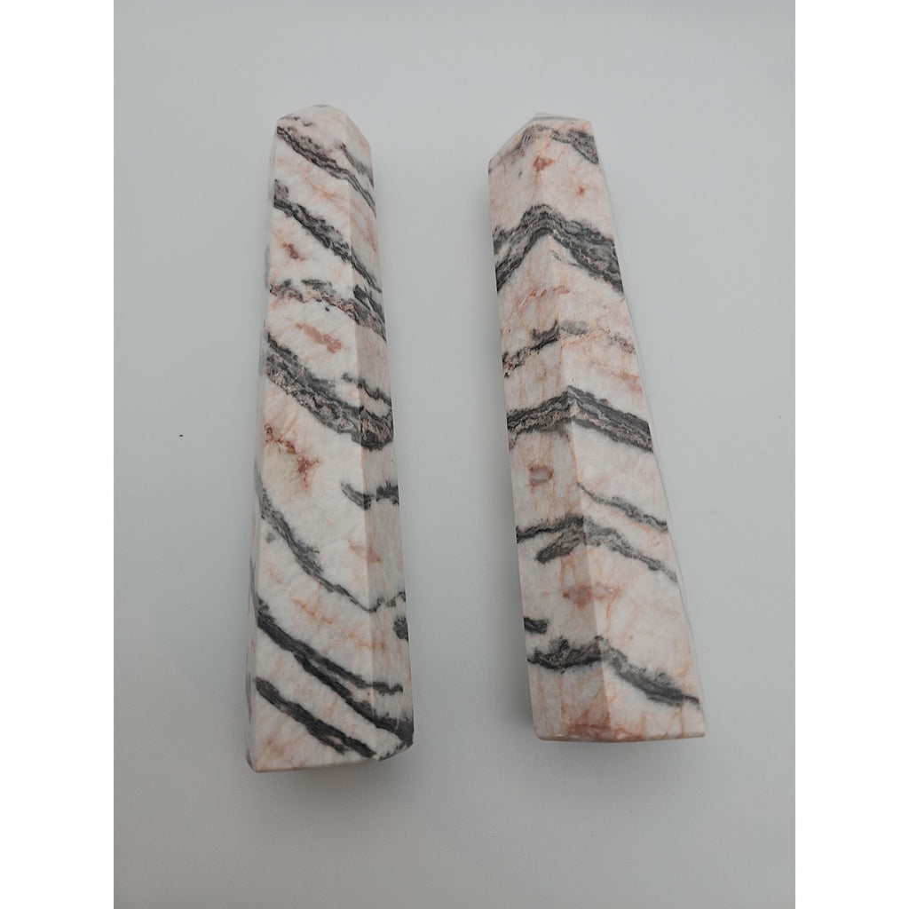Pink Zebra Jasper 2.37lbs 1 Pair by CrystalCloud Company