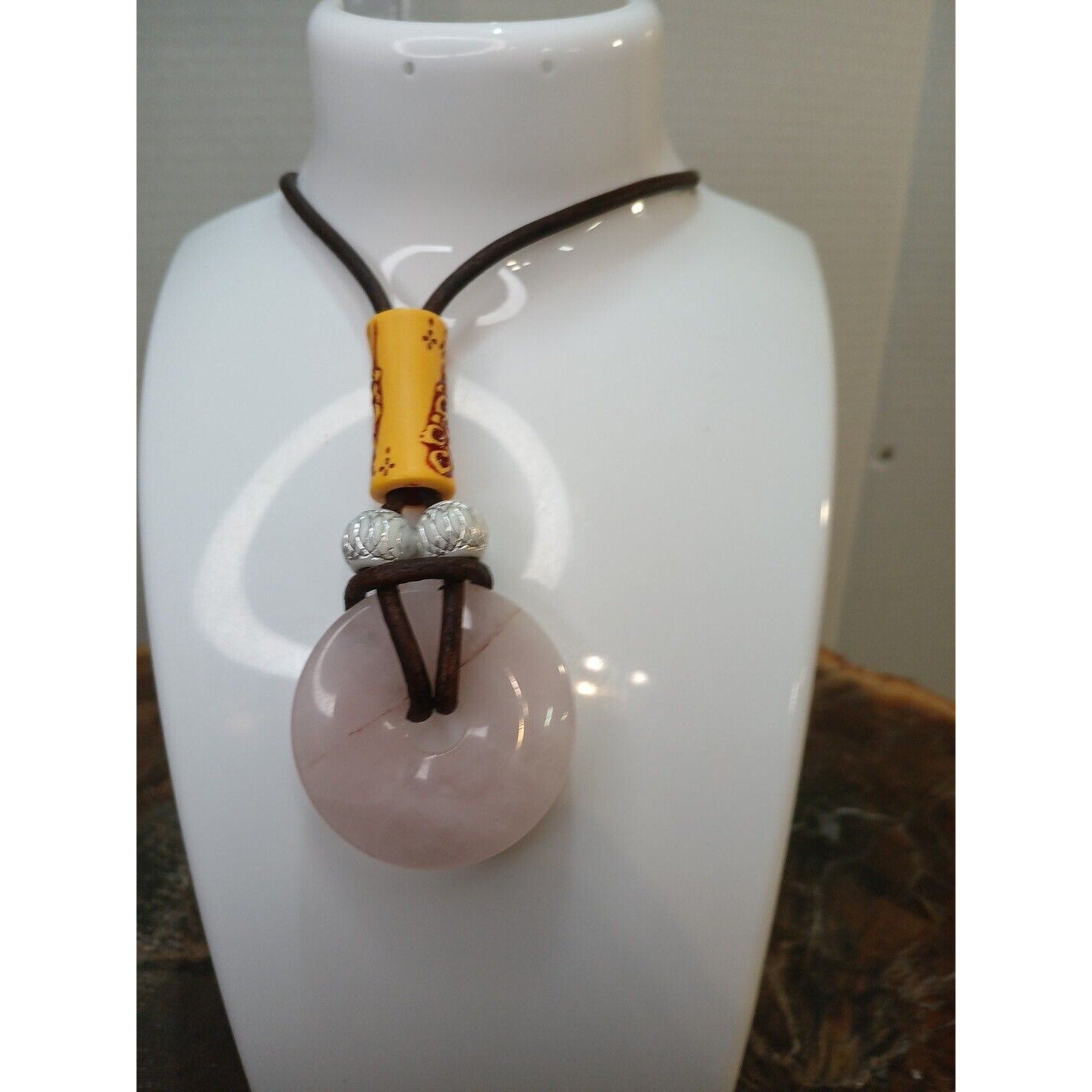 Rose Quartz Pendant Necklace — Handcrafted Natural Stone | CrystalCloud Company by CrystalCloud Company