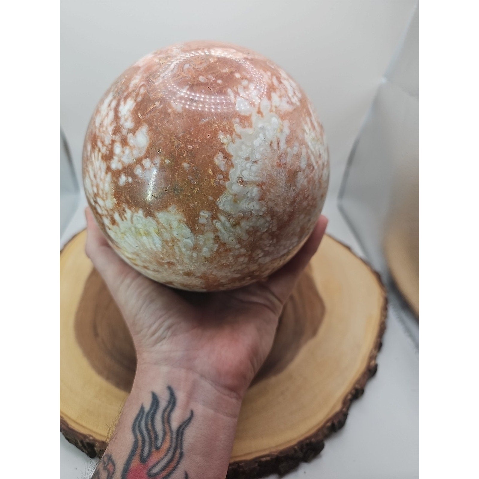 Natural Chocolate Agate Sphere - Grounding Madagascar Gem | 10.42LB by CrystalCloud Company