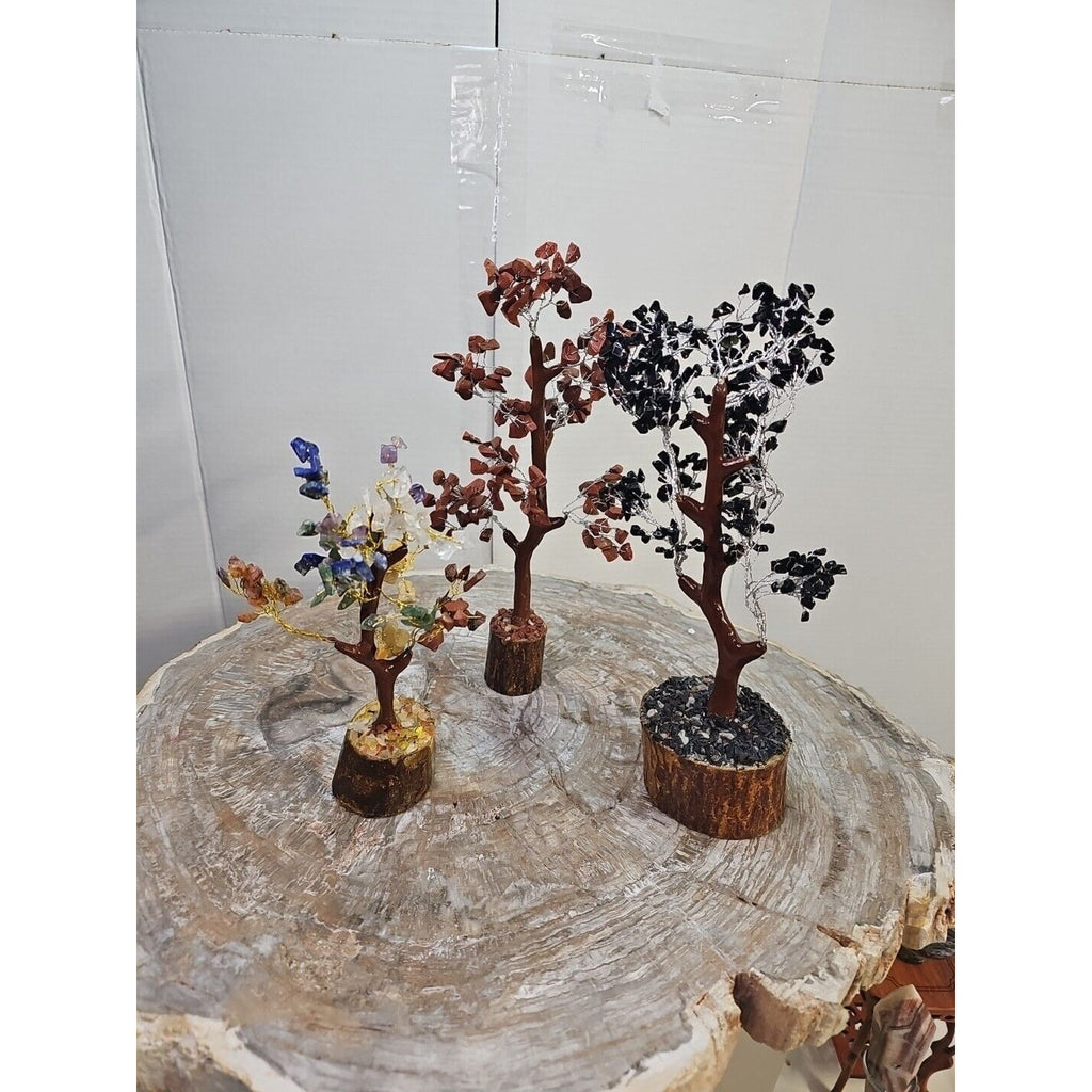 Crystal Gemstone Bonsai Tree — Carnelian, Amethyst & Quartz on Gold Branches | CrystalCloud Company by CrystalCloud Company