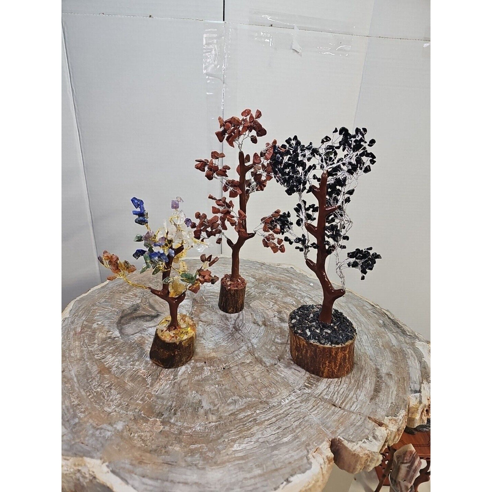 Crystal Gemstone Bonsai Tree — Carnelian, Amethyst & Quartz on Gold Branches | CrystalCloud Company by CrystalCloud Company