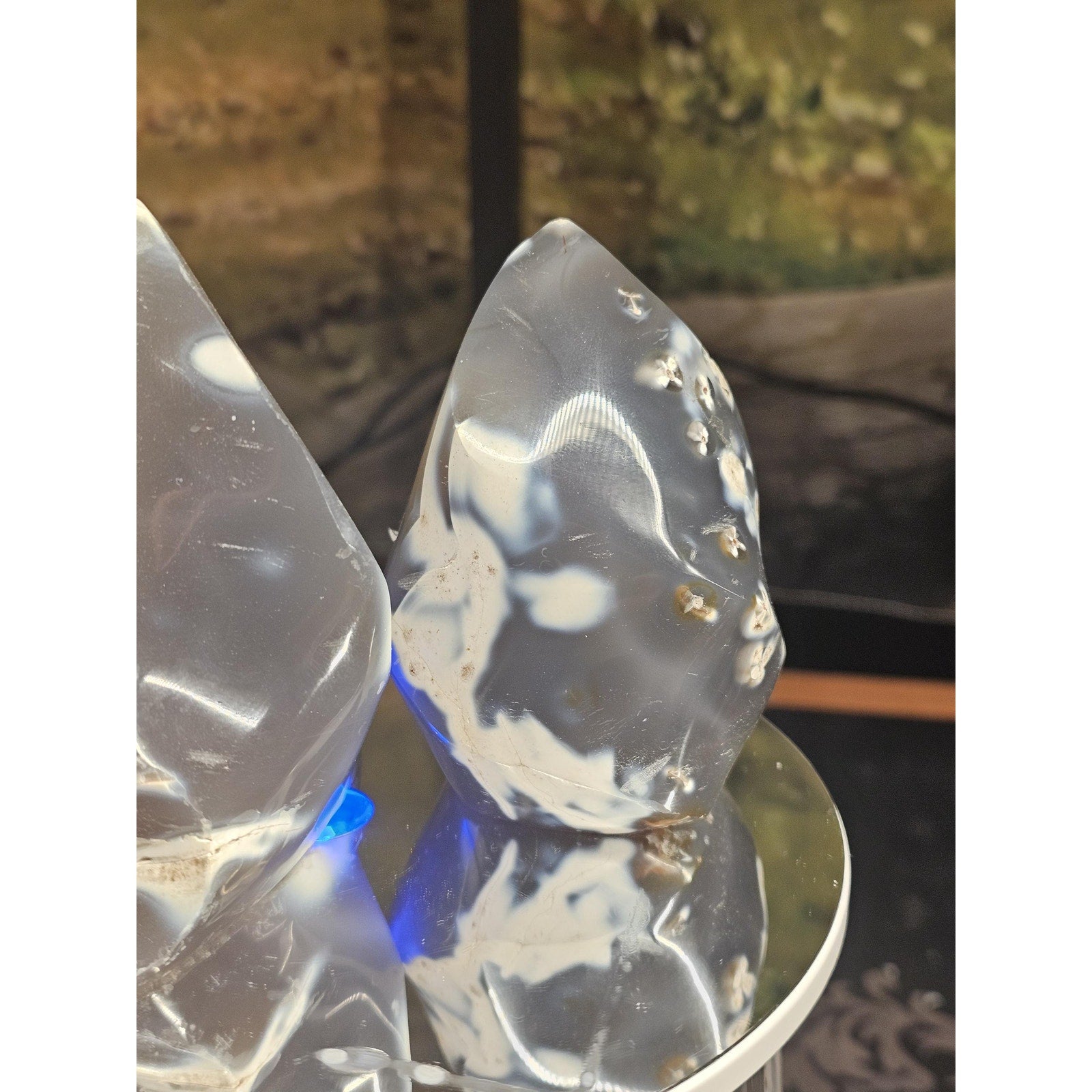 1 pair Orca flame stones by CrystalCloud Company