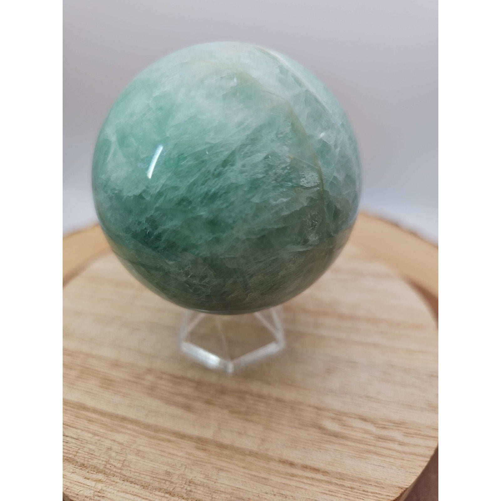 1.43lb Natural Rainbow Fluorite Quartz Crystal Sphere Ball Polished by CrystalCloud Company