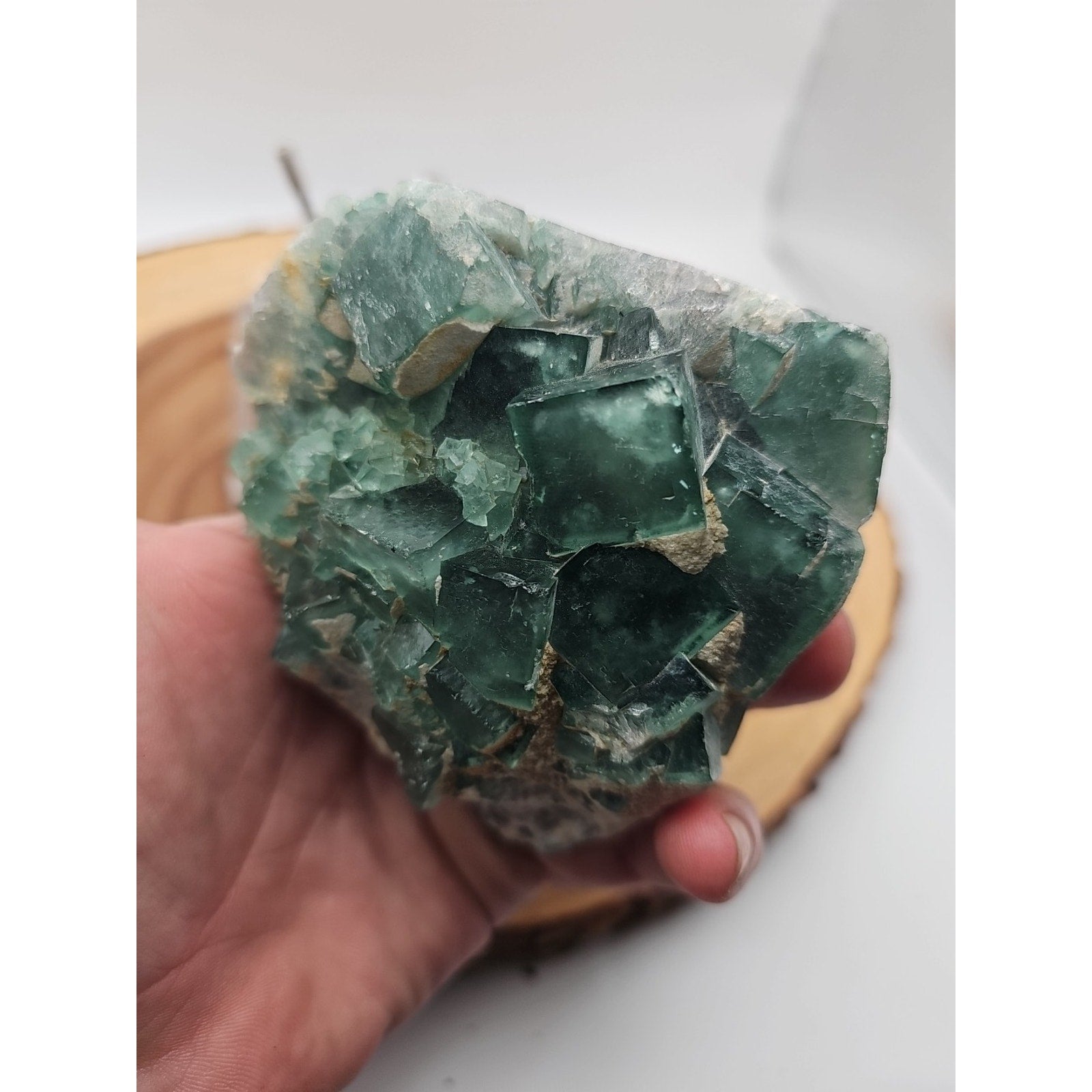 Raw Chunk Fluorite 1.27lb With Stand by CrystalCloud Company