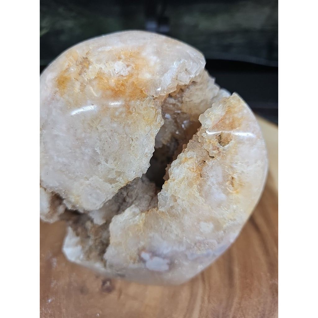 3.85LB 1Pcs Natural Agate Carnelian Quartz Crystal Decoration Geode by CrystalCloud Company