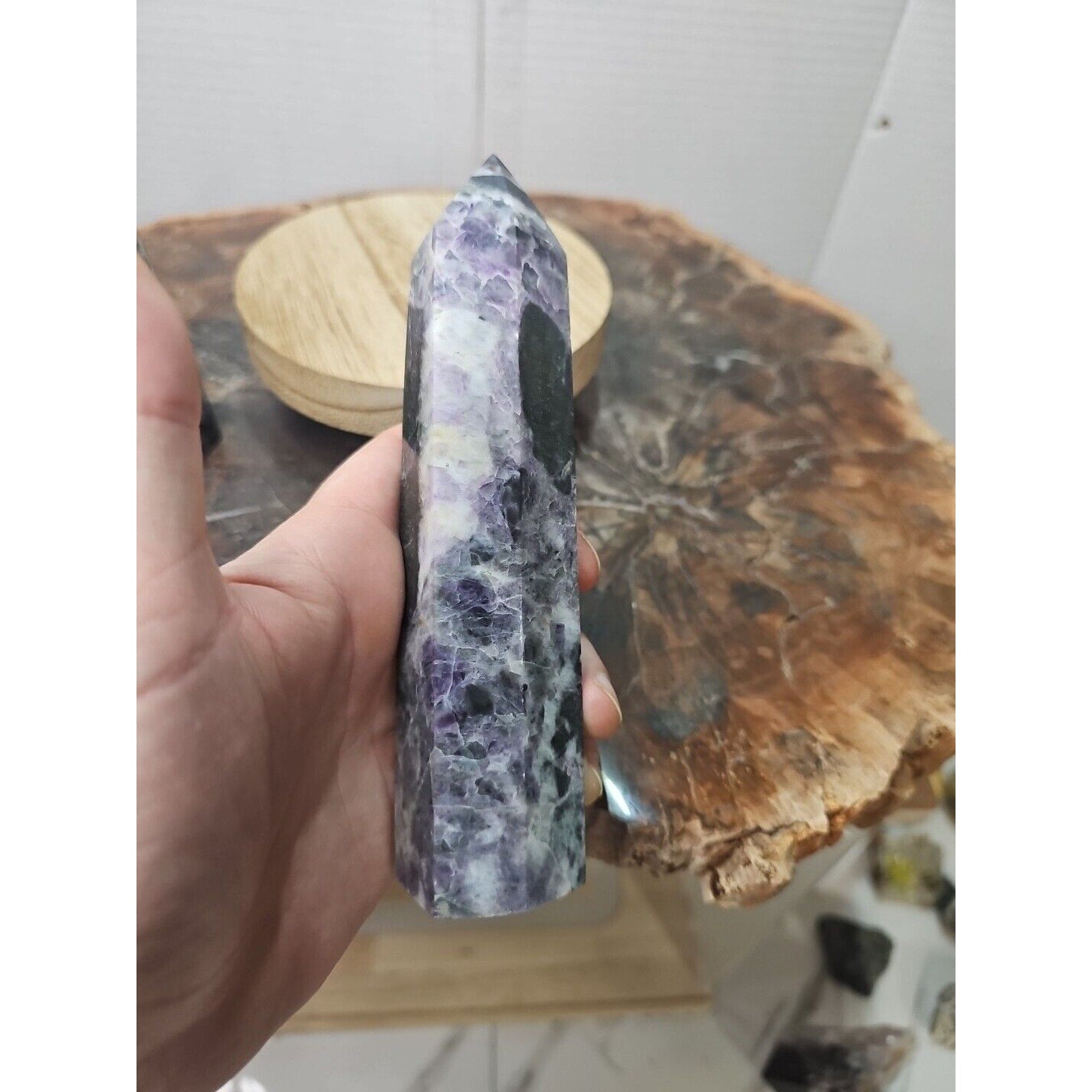 2Pcs Natural Purple Fluorite Quartz Crystal Point Tower Polished by CrystalCloud Company