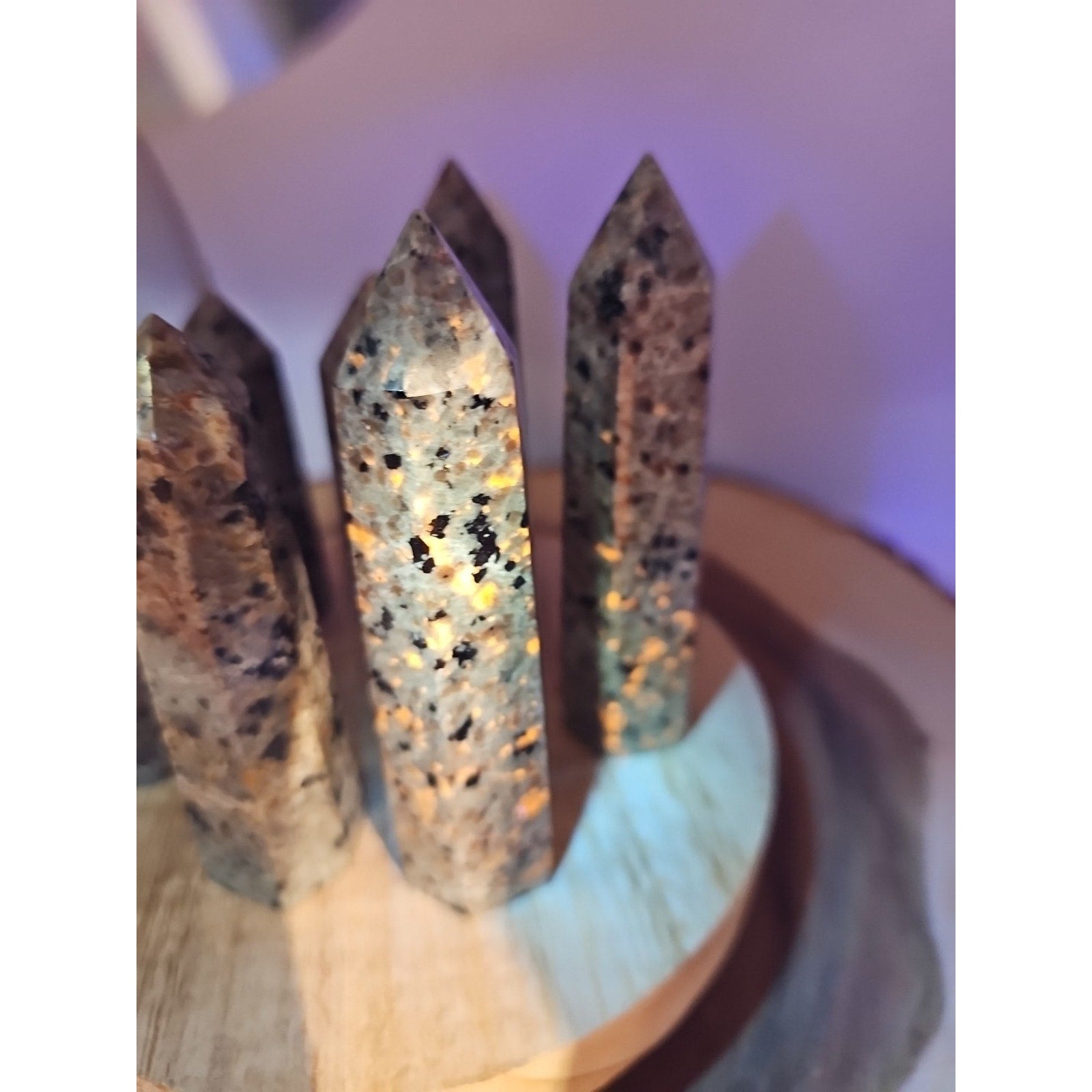 Yooperlite stone Tower UV Reactive 4in Tall Avg 98grams Avg 1 Each by CrystalCloud Company