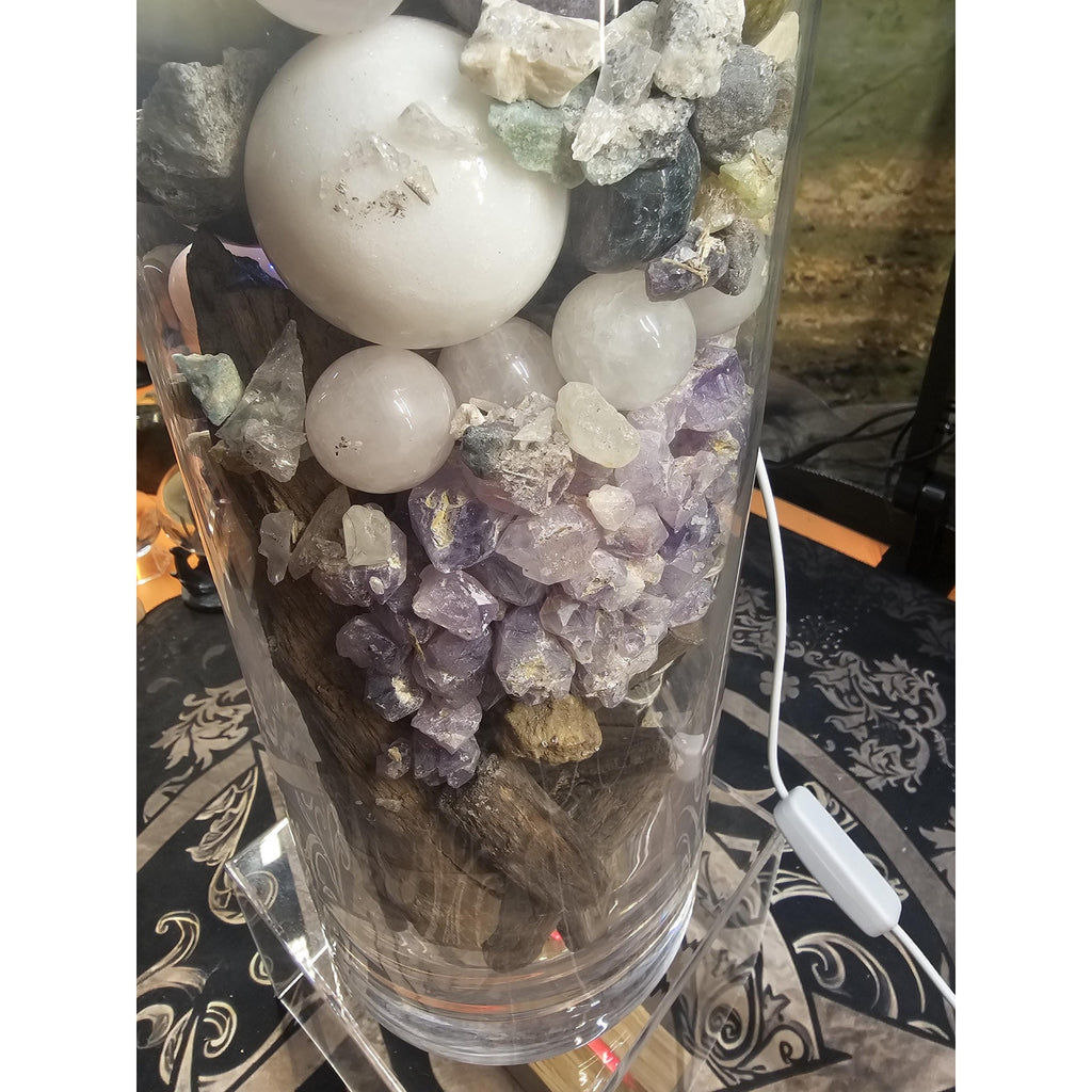 22lb Mixed Crystal Vase Collection - LED Fluorite Sphere & Amethyst | CrystalCloud Company by CrystalCloud Company