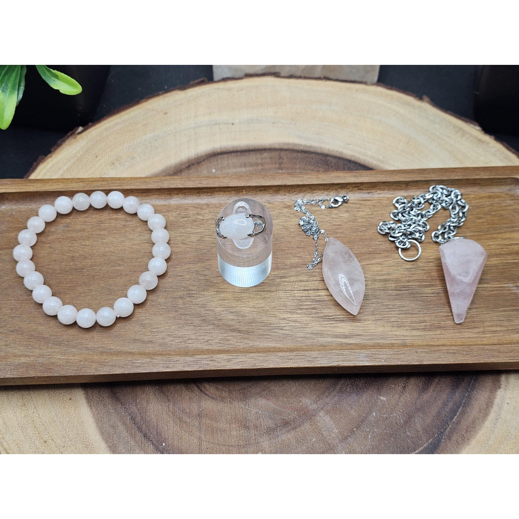 Jewelry Rose Quartz Set by CrystalCloud Company