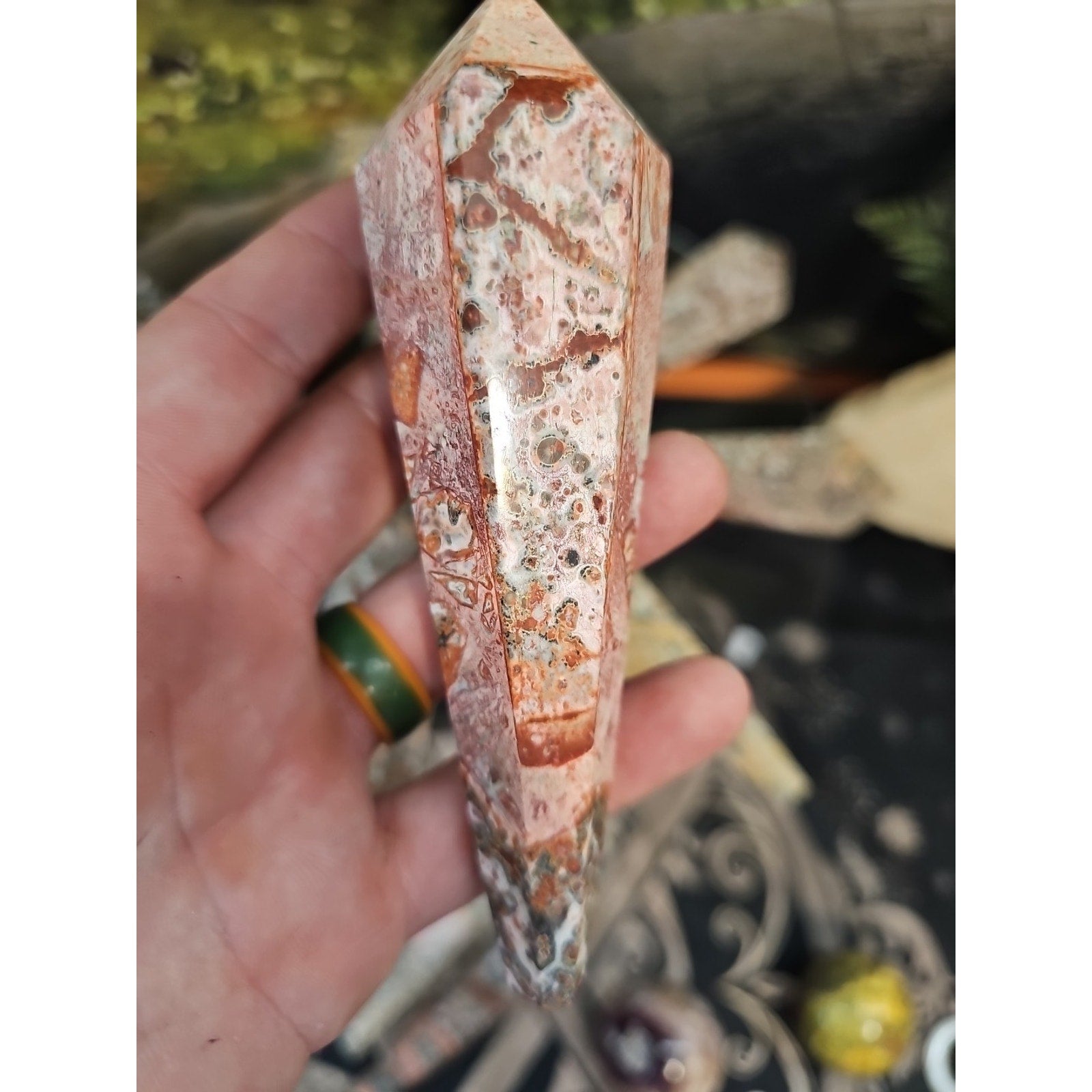 Natural Leopard Skin Jasper Crystal Scepter .40 Avg by CrystalCloud Company