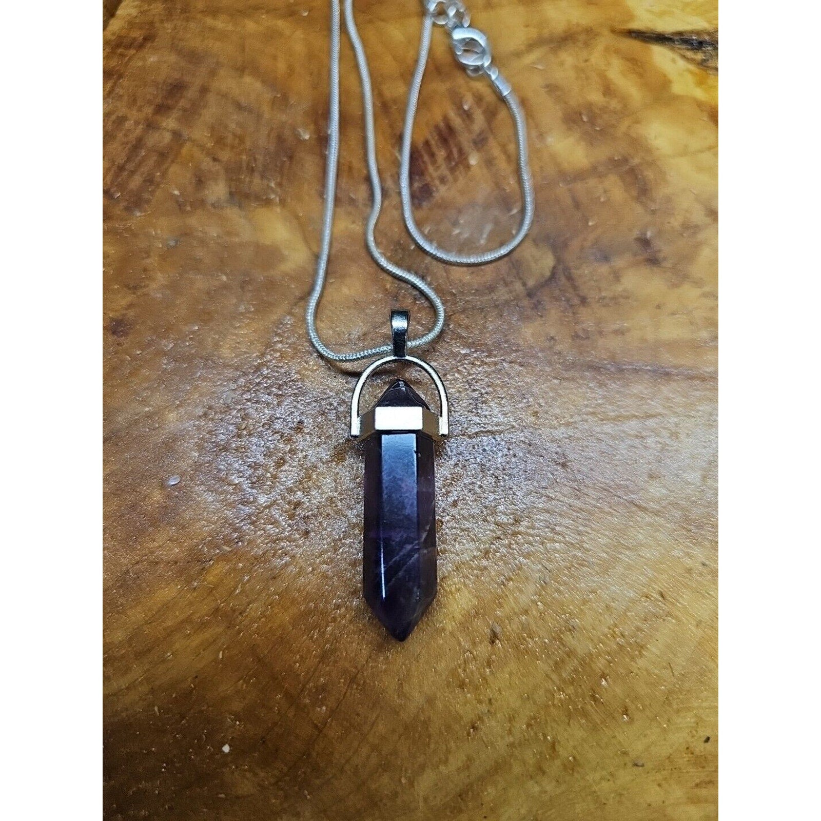 Amethyst Crystal Hexagon Pendant Necklace — 16in Silver Chain | CrystalCloud Company by CrystalCloud Company