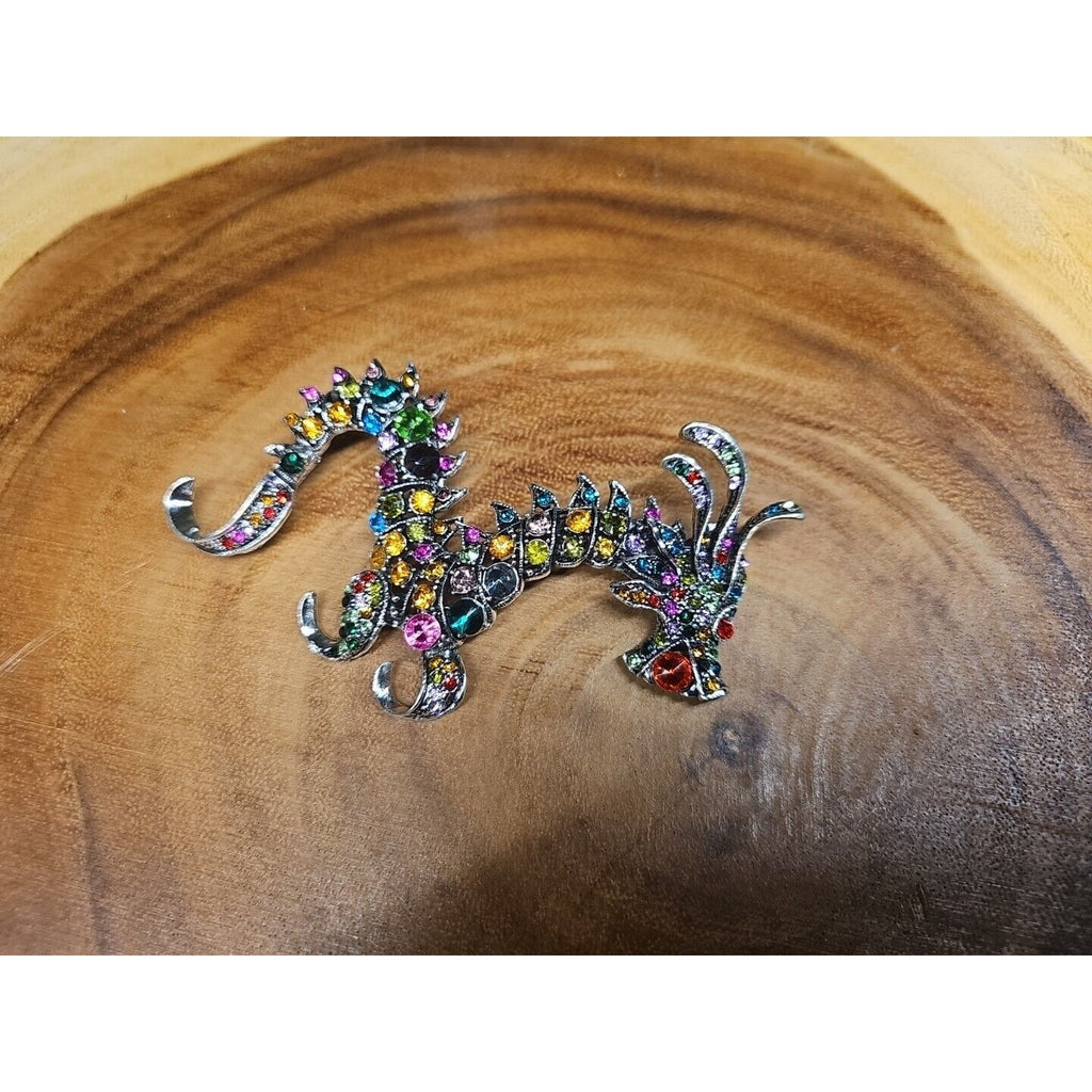 Chinese Dragon Brooch Pin by CrystalCloud Company