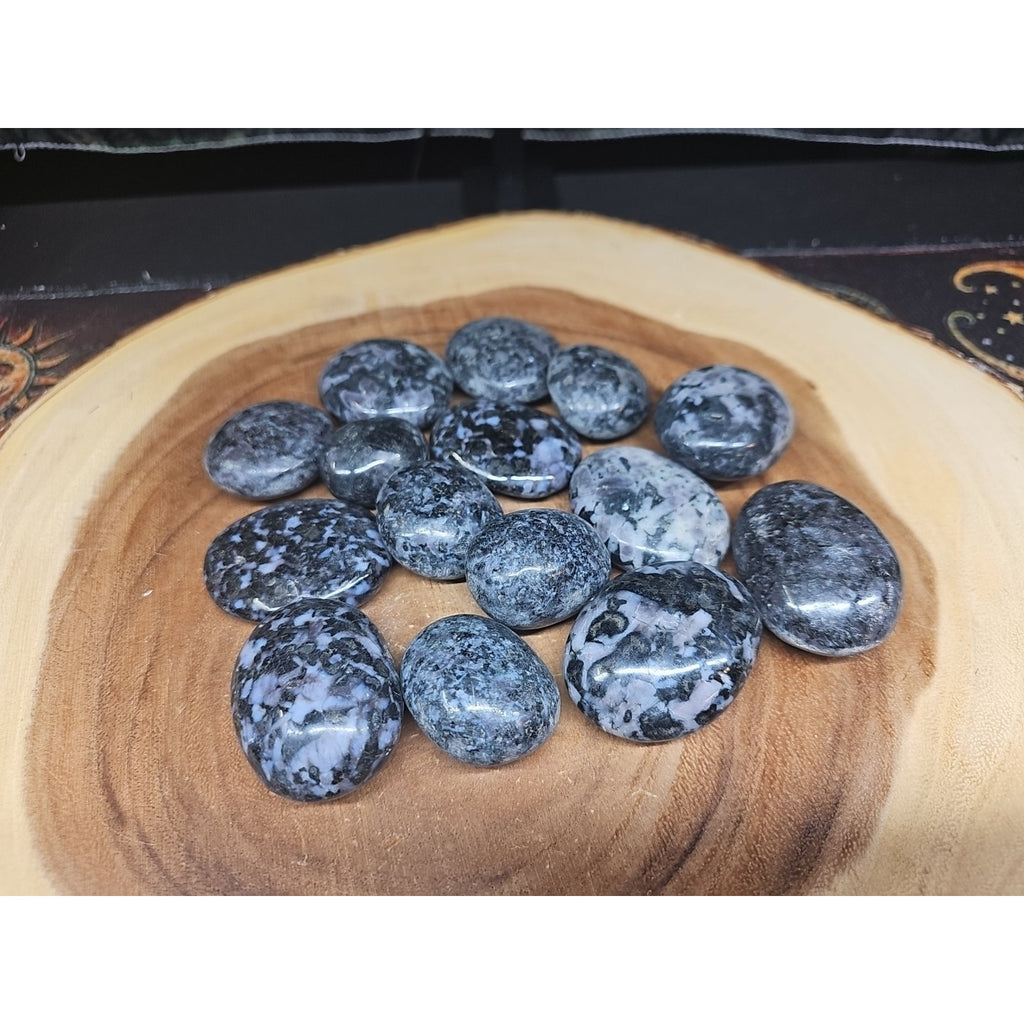 5Pcs Natural Polychrome Merlinite Gabbro Crystal Palm Stone by CrystalCloud Company