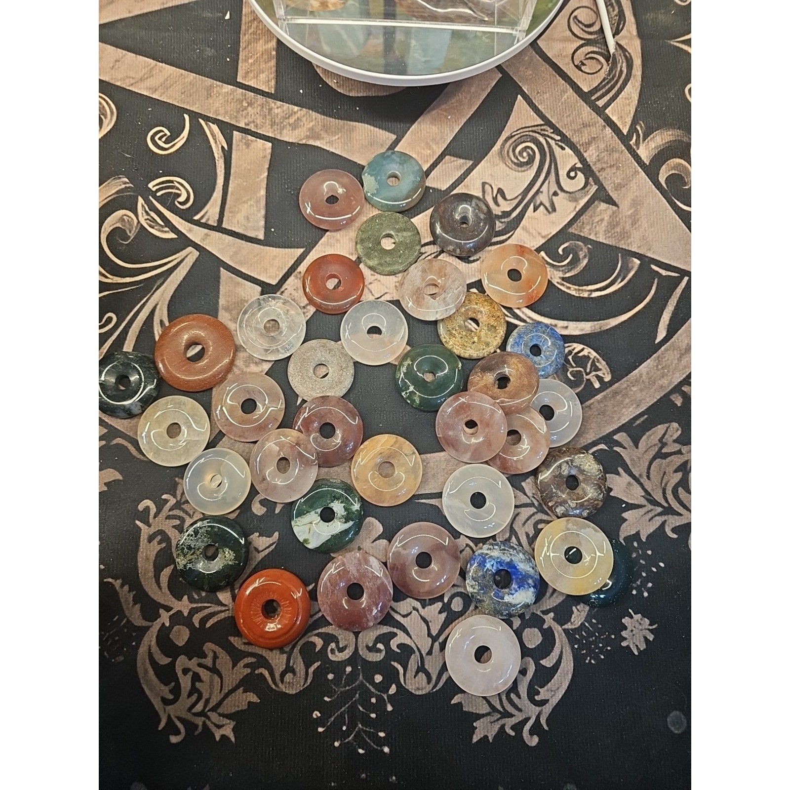 36Pcs Natural Quartz Crystal Jasper Peace Lucky Buckle Mixed Stone Healing by CrystalCloud Company
