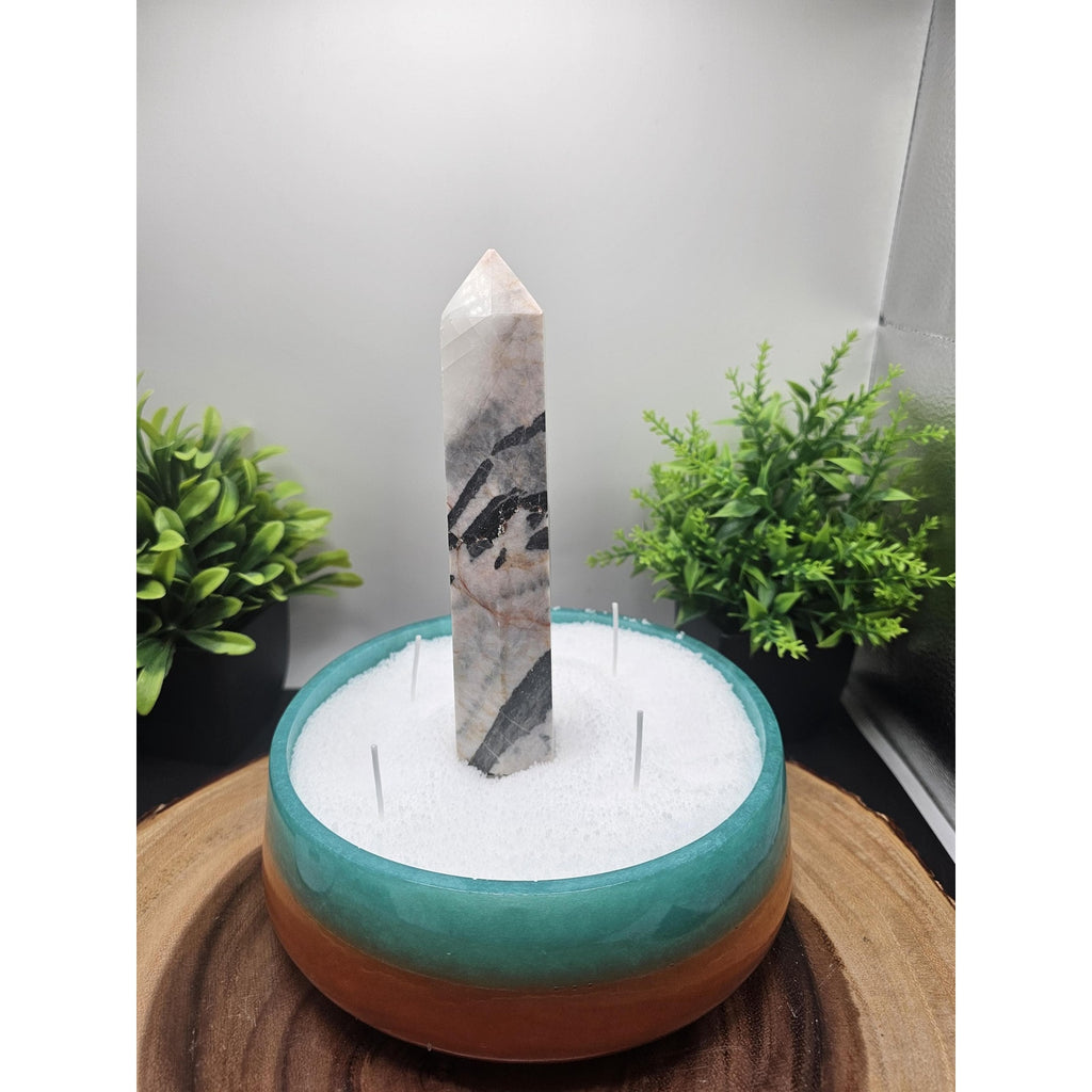 Zebra Stone resin candle by CrystalCloud Company