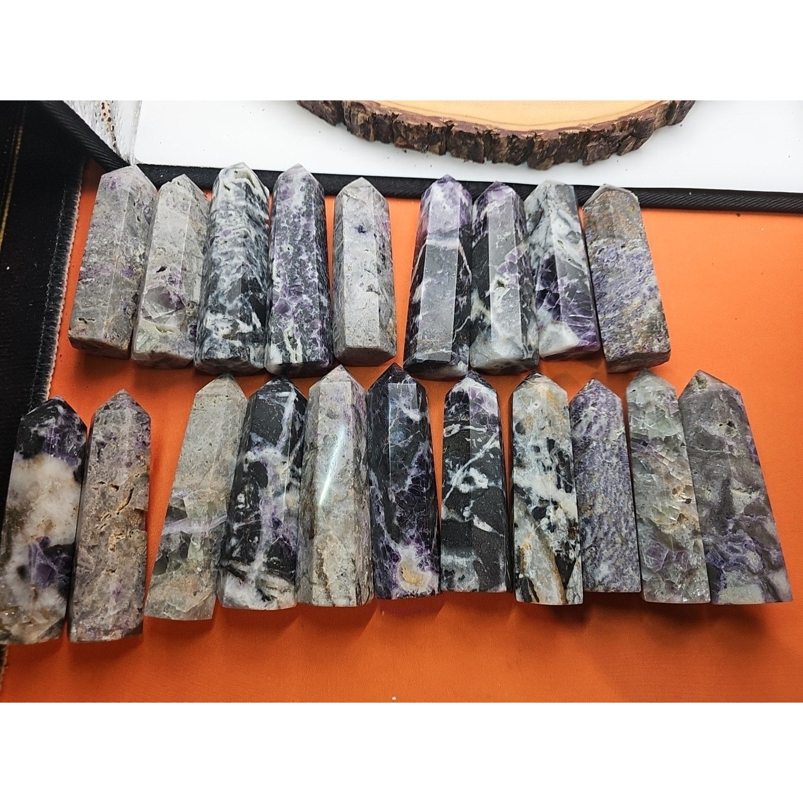 2Pcs Natural Rainbow Fluorite Quartz Crystal Point Tower Polished 4in Tall Avg by CrystalCloud Company