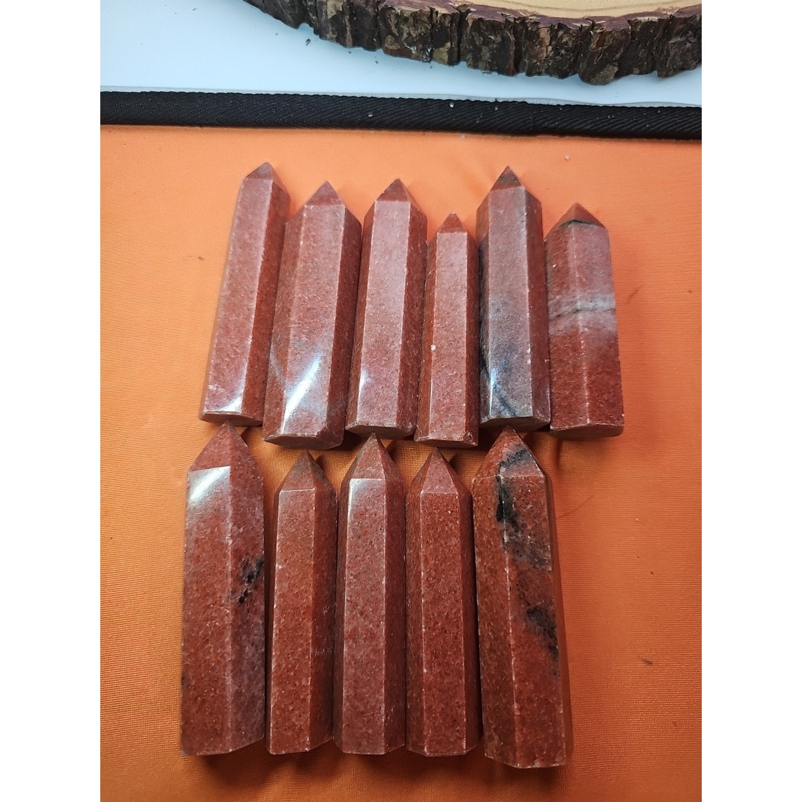 5pcs Avg .65 Natural Rhodonite Quartz Crystal Brazil by CrystalCloud Company