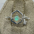 Sterling Silver Ethiopian Opal Hexagon Ring – Size 6 – Intuition, Inspiration & Emotional Balance by Sacred Crystals