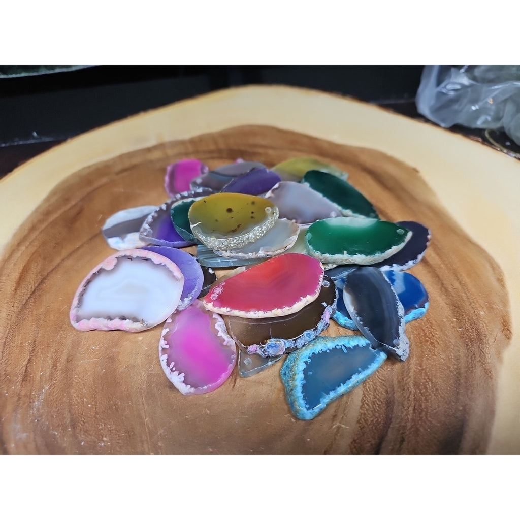10 agate slices lot W/hole For Pendant by CrystalCloud Company