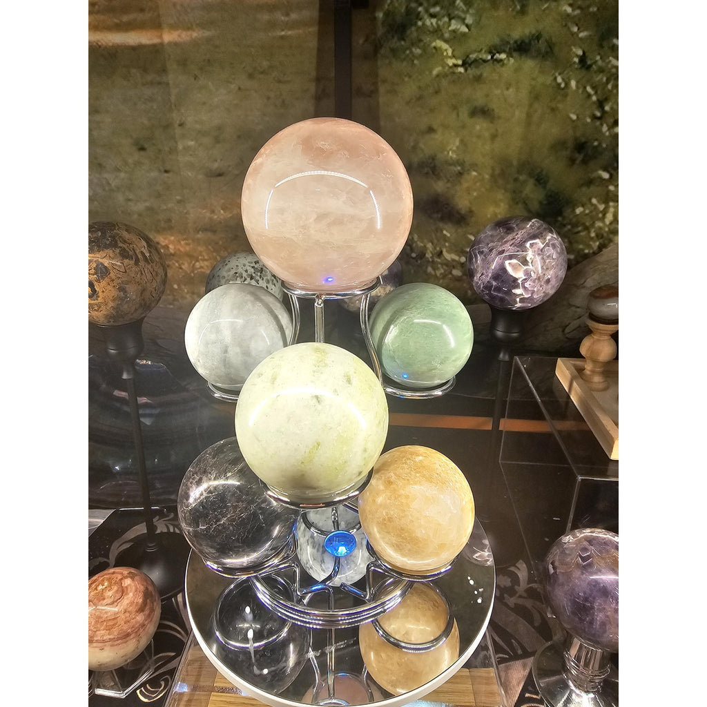 Rose Quartz & Jasper Spheres by CrystalCloud Company