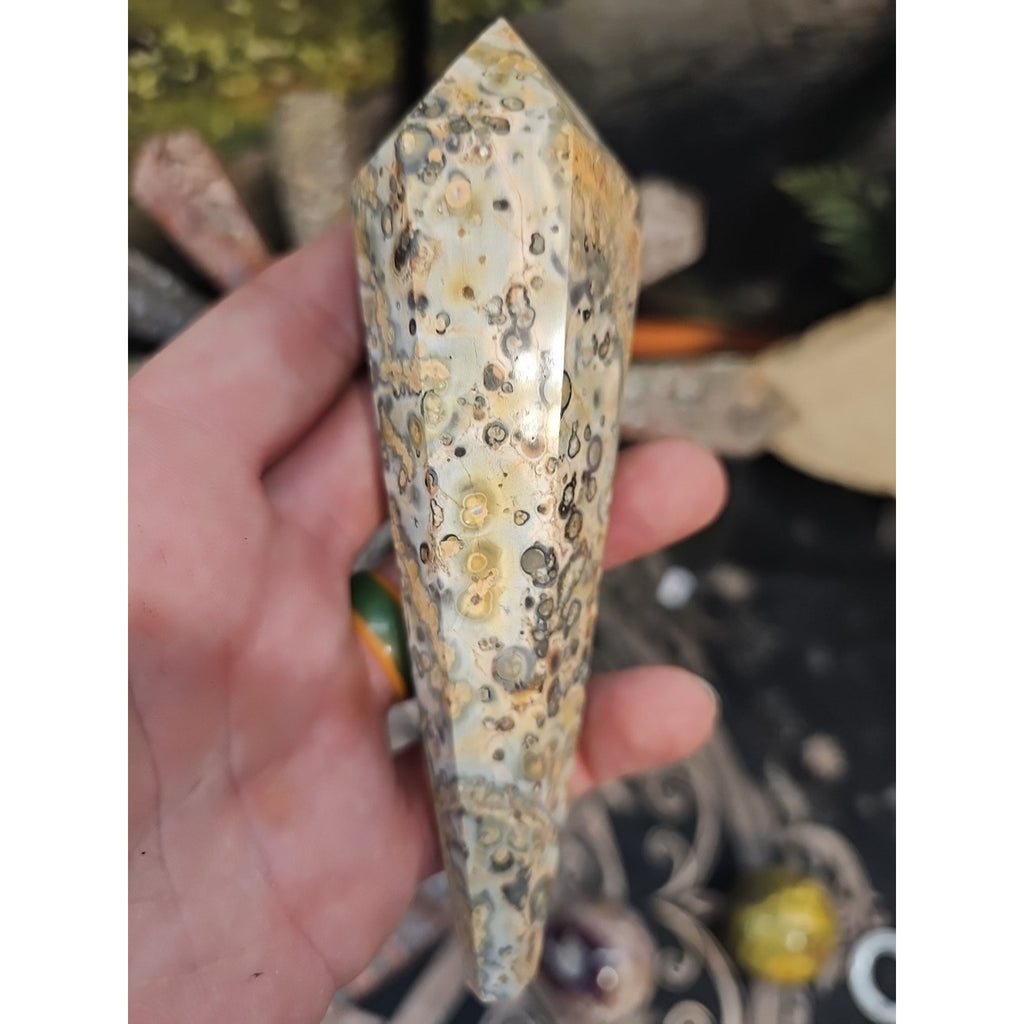 Natural Leopard Skin Jasper Crystal Scepter .40 Avg by CrystalCloud Company