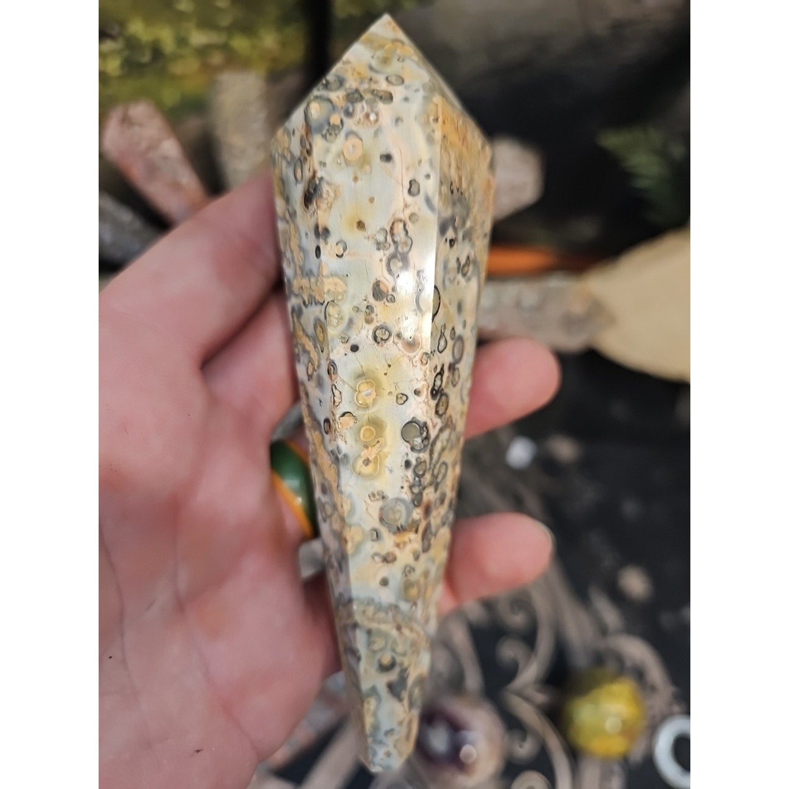 Natural Leopard Skin Jasper Crystal Scepter .40 Avg by CrystalCloud Company