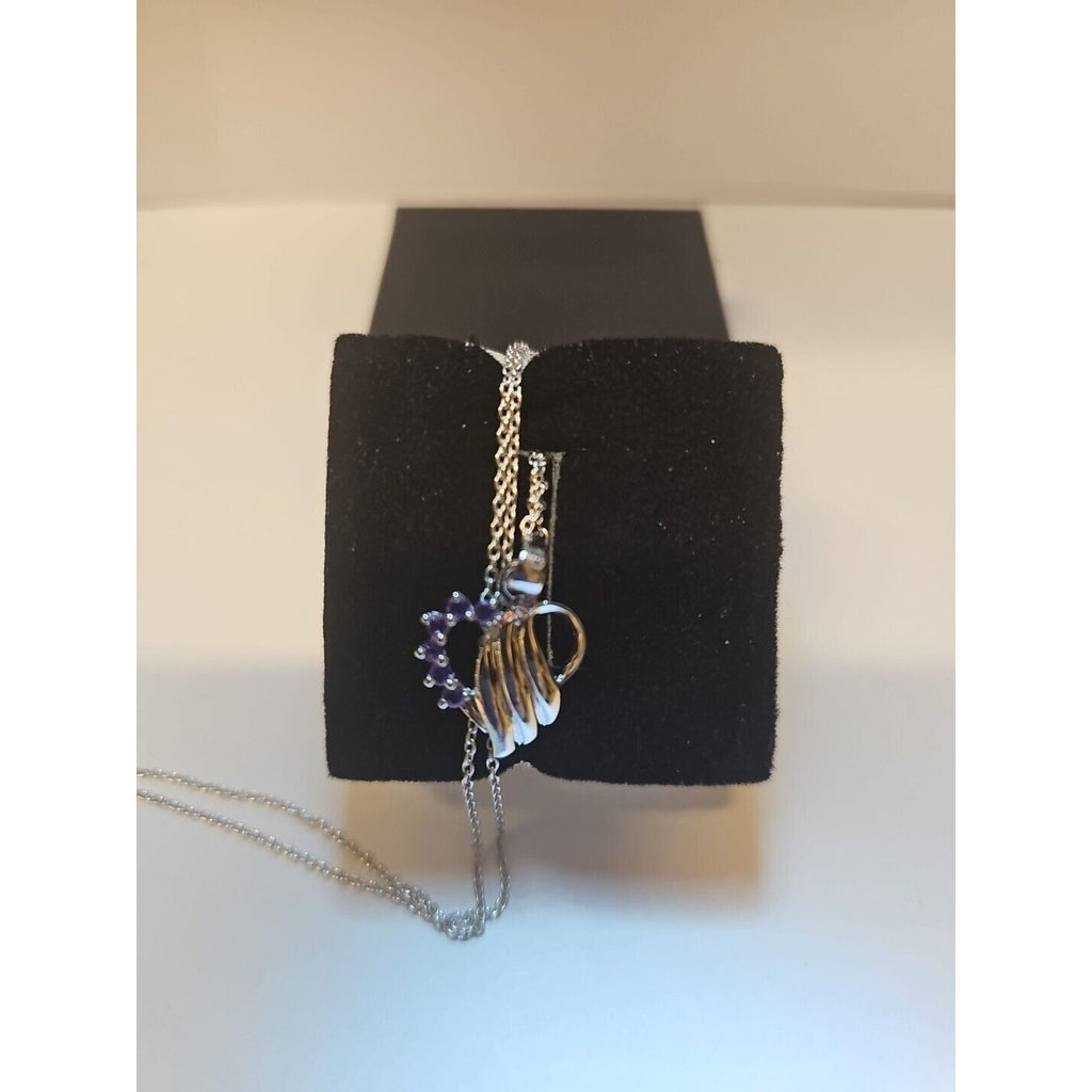 Amethyst Heart Pendant Necklace — 18-inch Sterling Silver Chain | CrystalCloud Company by CrystalCloud Company